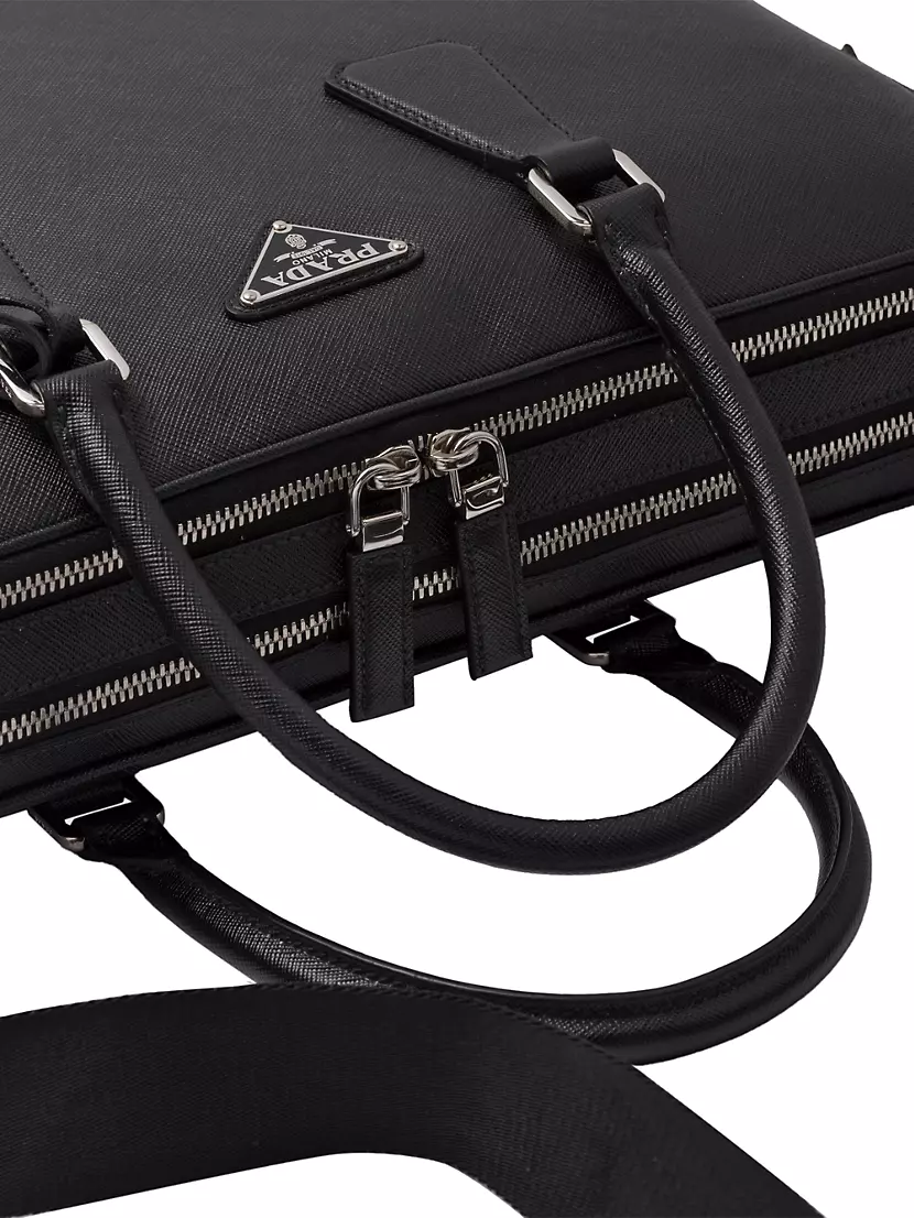 Prada - Saffiano Leather Briefcase - Men - Leather - Os - Black
