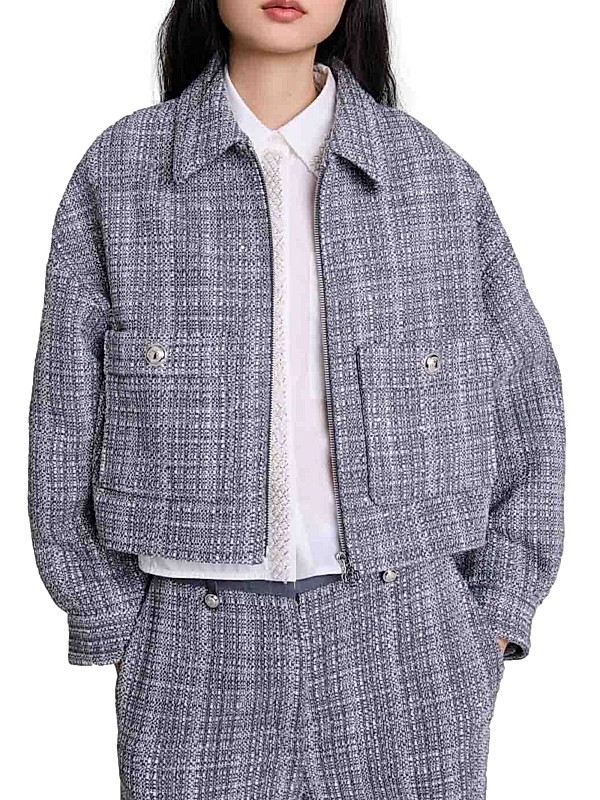 Shop Maje Short Tweed Jacket | Saks Fifth Avenue Shop Maje Short Tweed Jacket | Saks Fifth Avenue