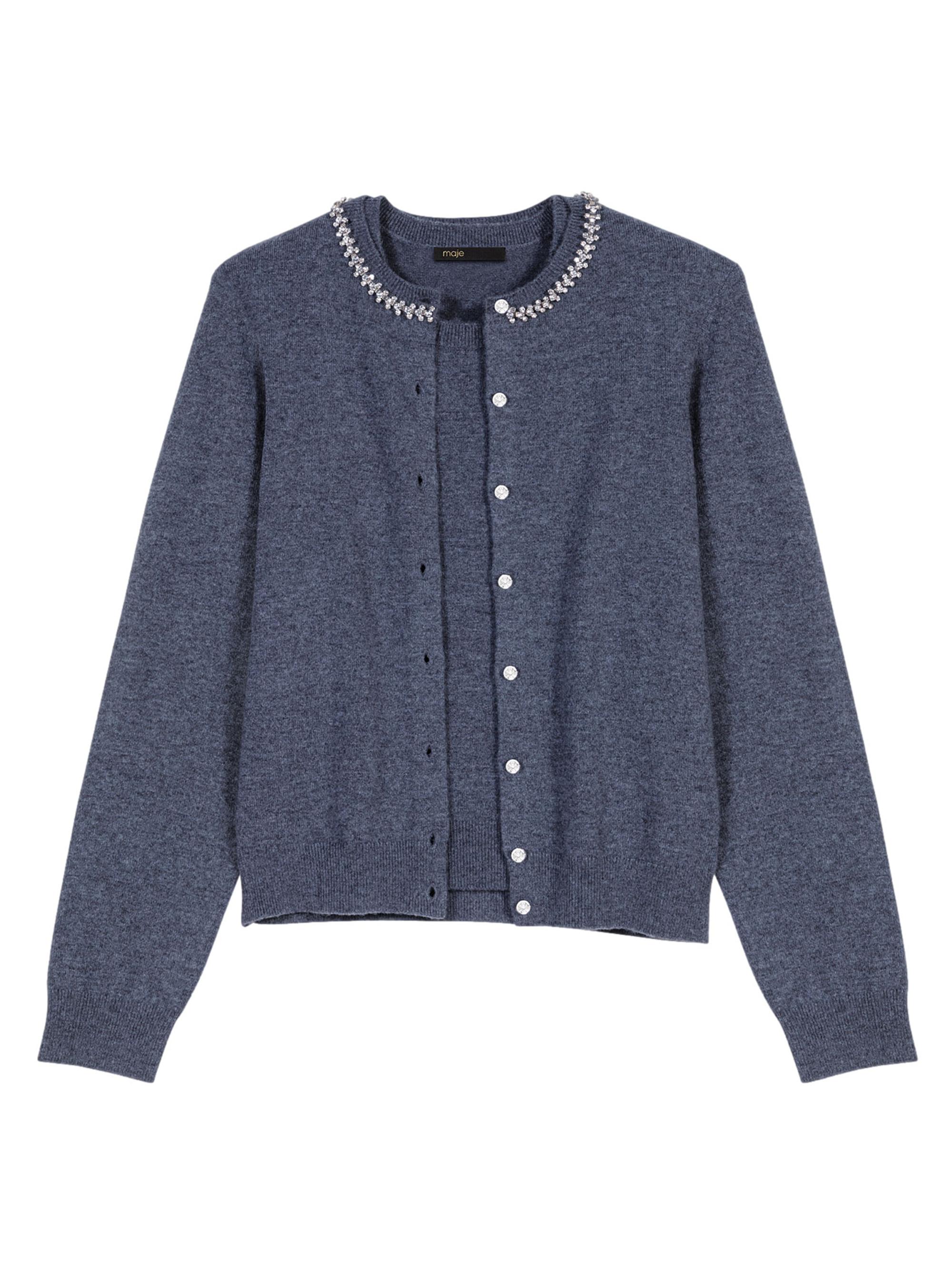 Maje Women's 2-in-1 Cashmere Cardigan - Anthracite