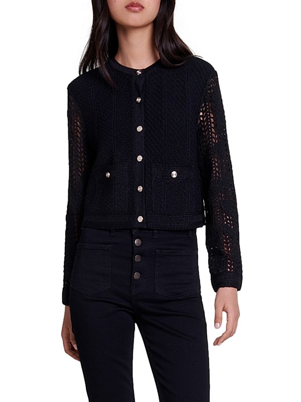 Shop Maje Crochet Cardigan | Saks Fifth Avenue Shop Maje Crochet Cardigan | Saks Fifth Avenue