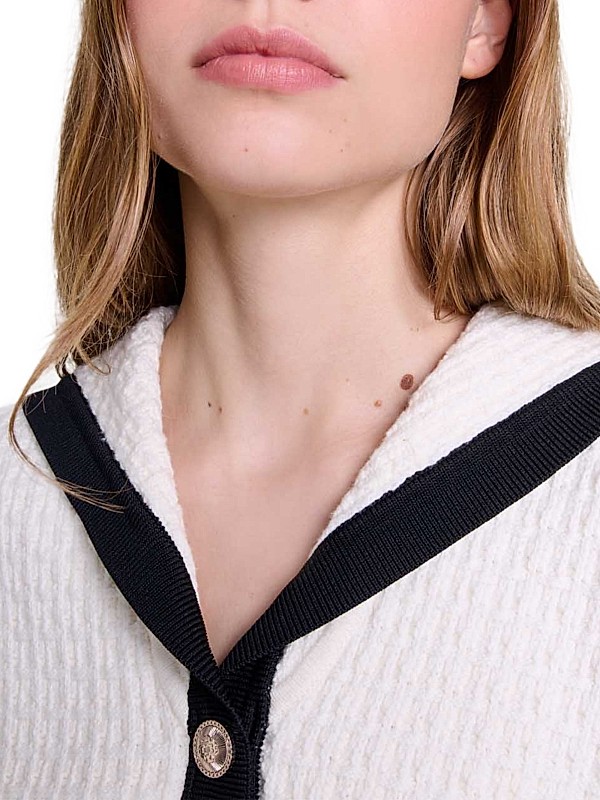 Shop Maje Contrast Collar Cardigan | Saks Fifth Avenue Shop Maje Contrast Collar Cardigan | Saks Fifth Avenue
