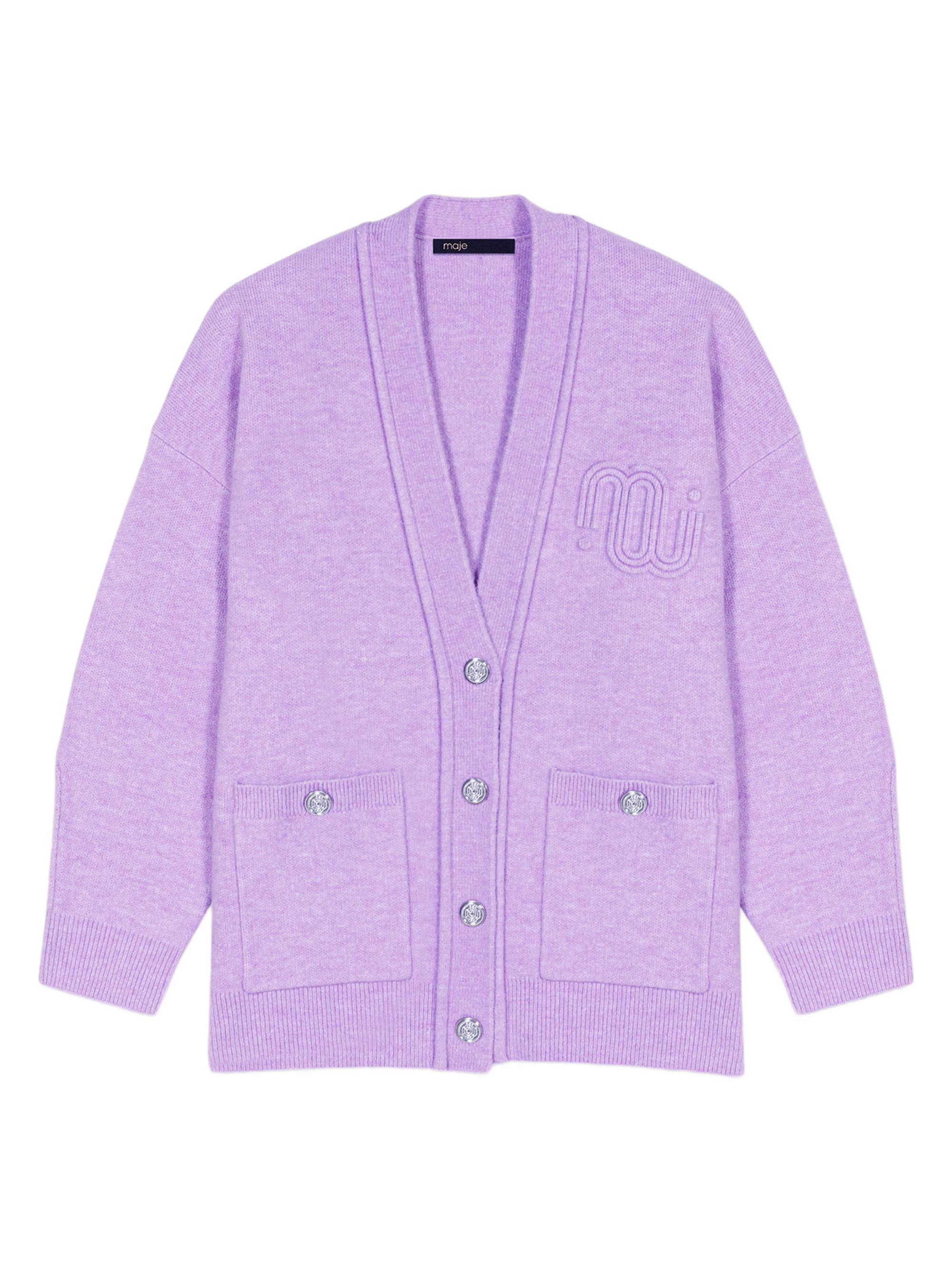 Maje Women's Longline Cardigan - Parma Violet