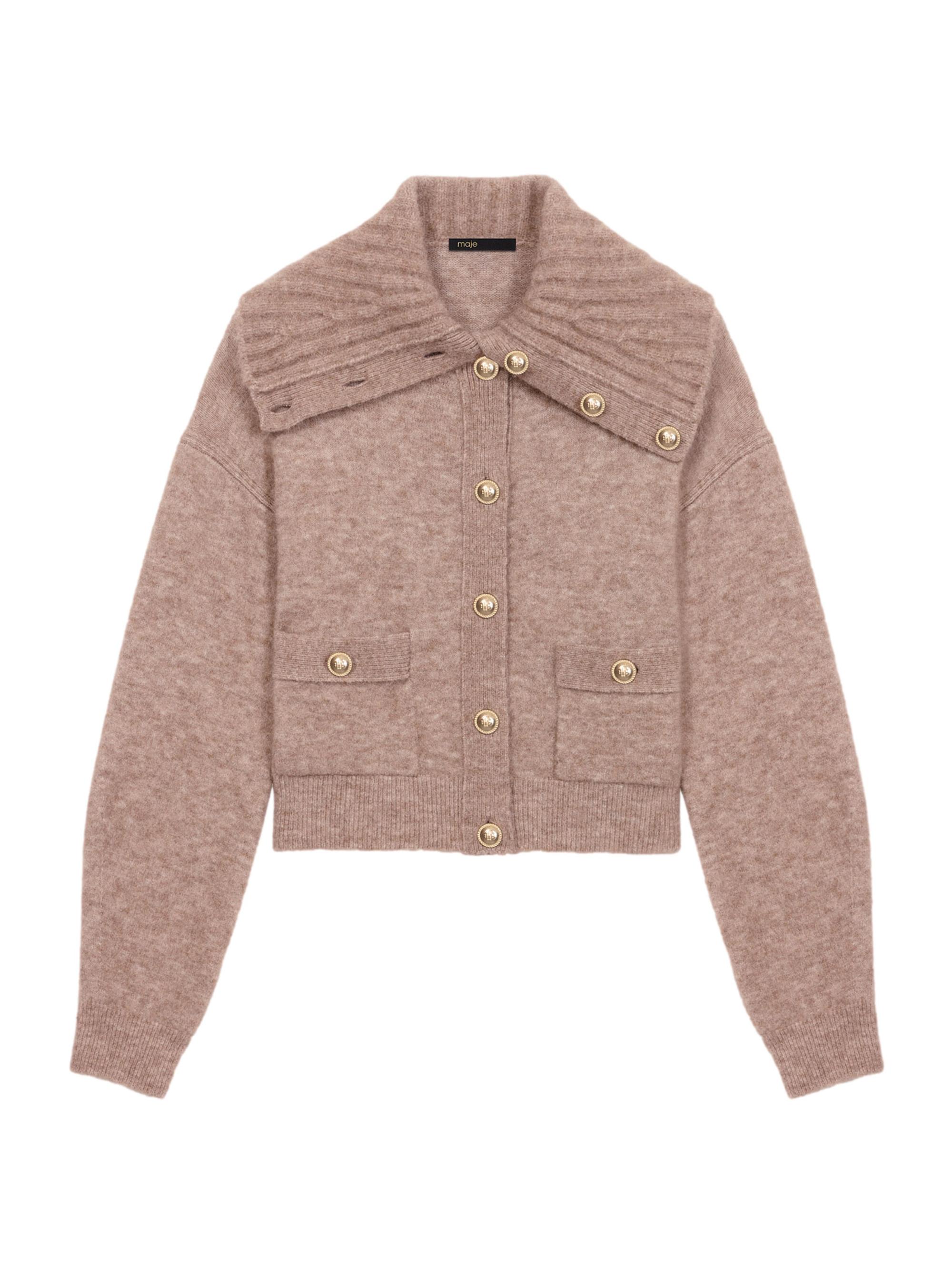 Maje Women's Wool-Blend Cardigan - Camel