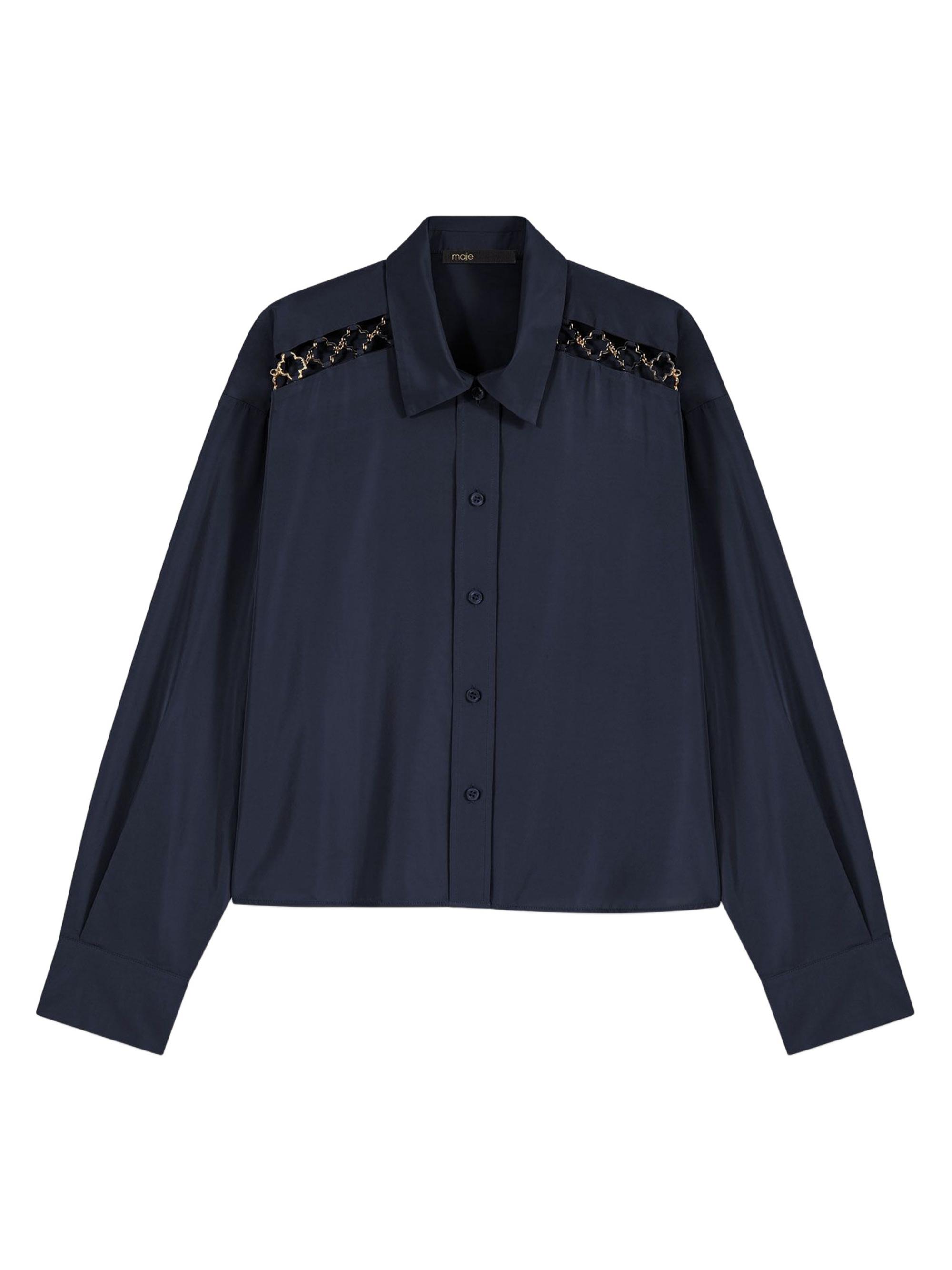 Maje Women's Openwork Shirt - Black