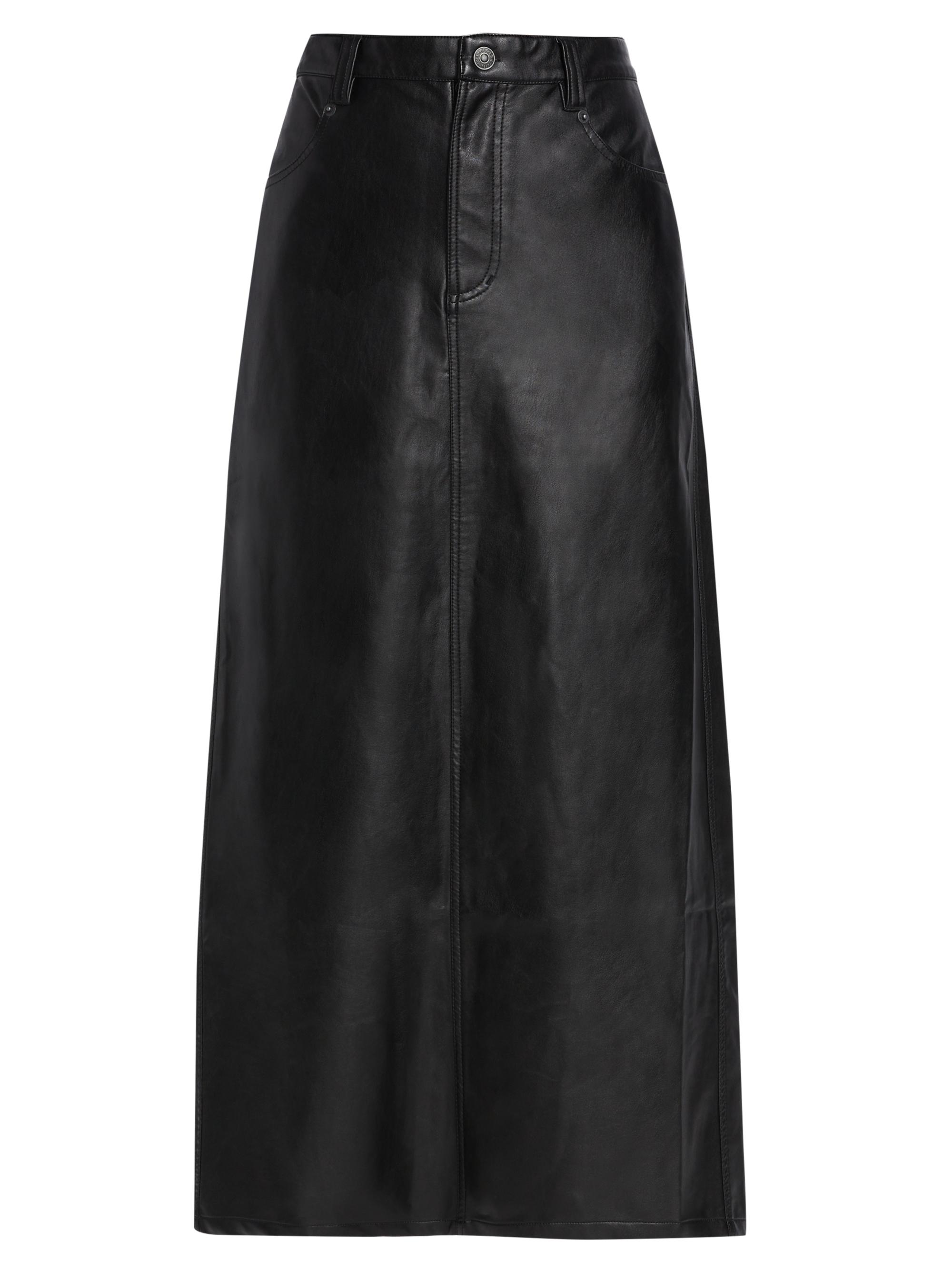 Free People Women's City Slicker Vegan Leather Maxi Skirt - Black
