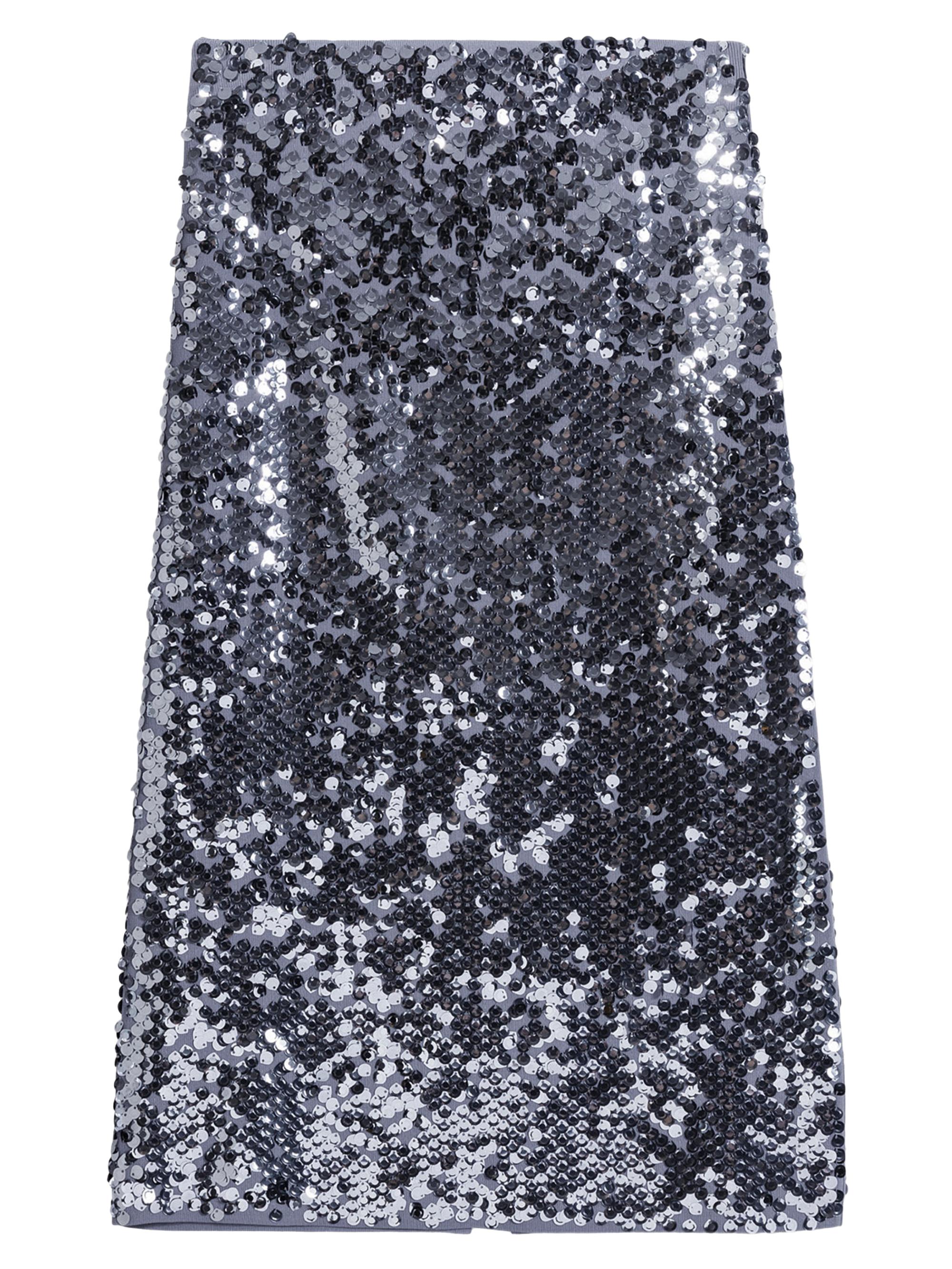 Maje Women's Knit Skirt with Sequins - Grey