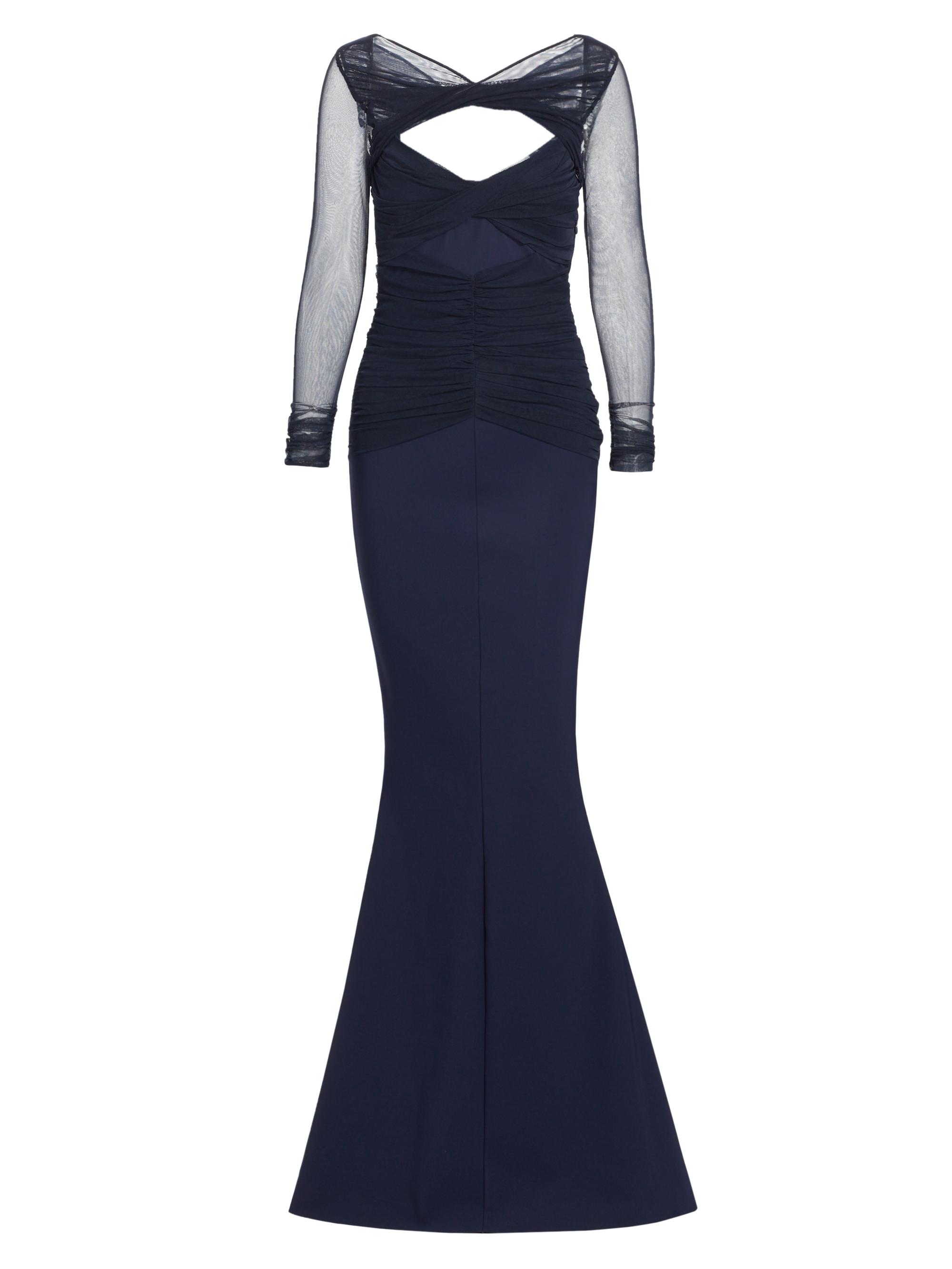 Chiara Boni La Petite Robe Women's Leitha Layered Cut-Out Gown - Blue Notte