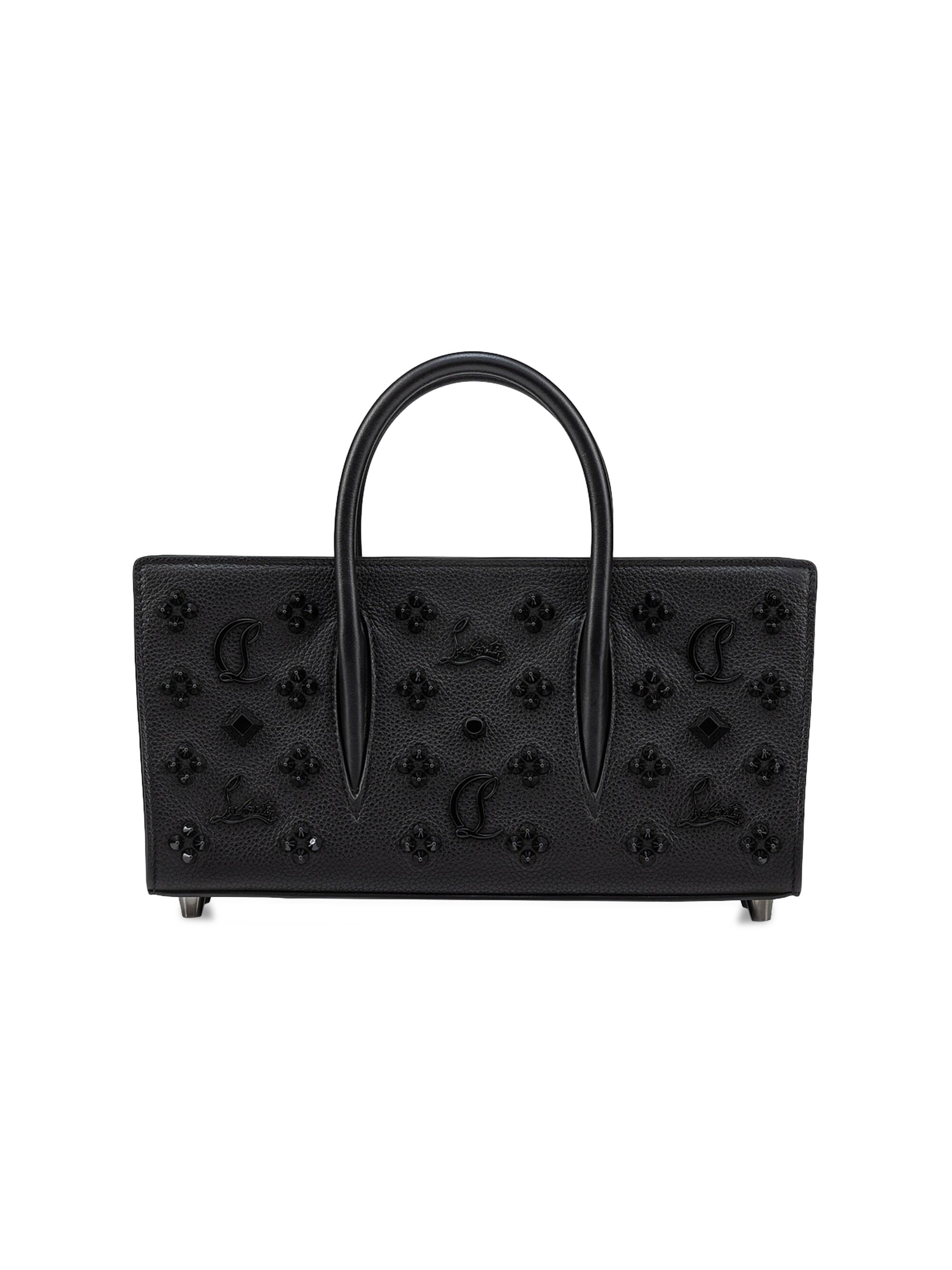 Christian Louboutin Women's  Paloma Spiked Leather Baguette Bag - Black