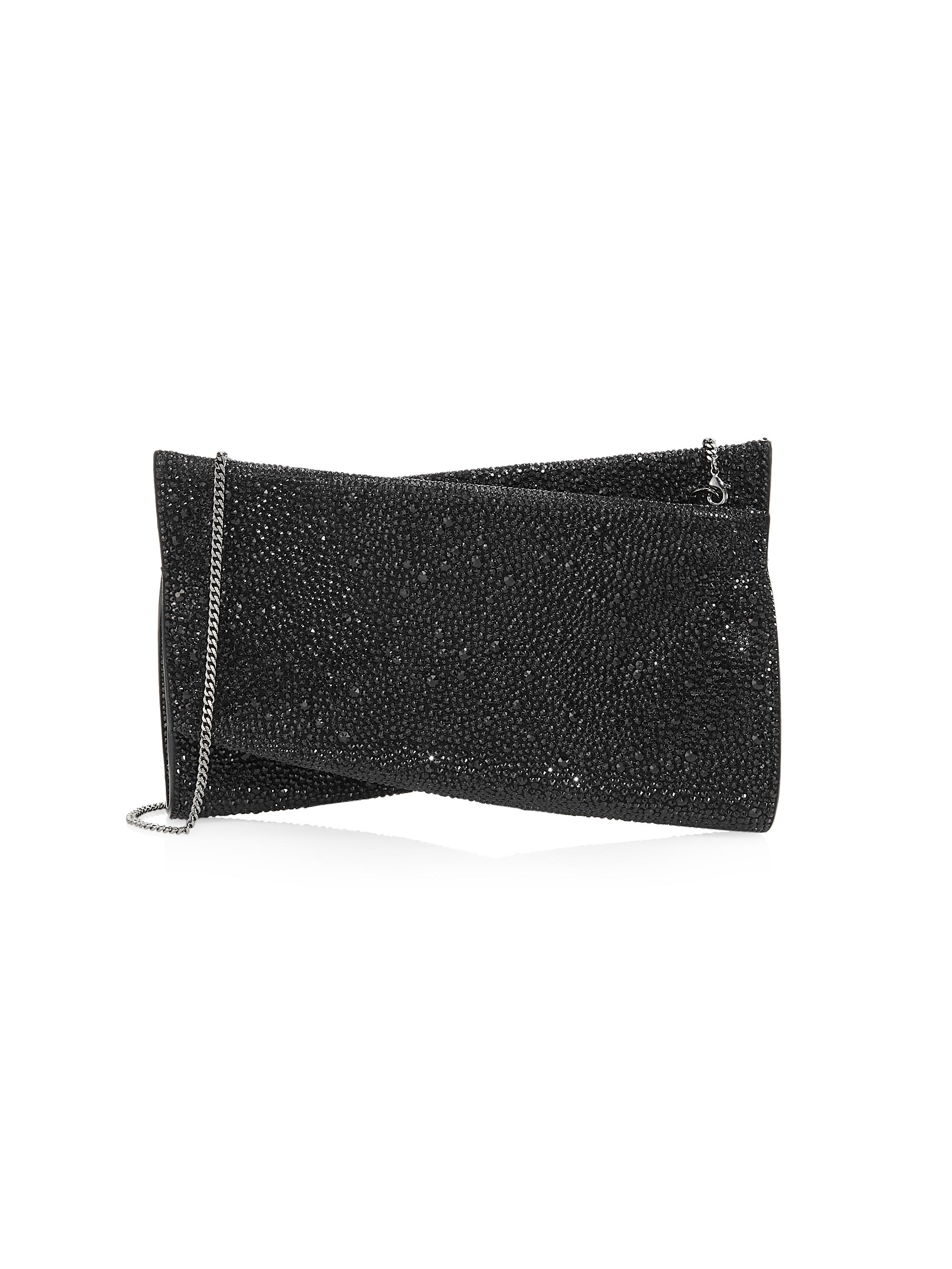 Christian Louboutin Women's  Loubitwist Strass Clutch-On-Chain - Black