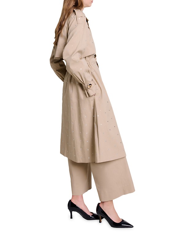 Shop Maje Studded Elastic Waist Trench Coat | Saks Fifth Avenue Shop Maje Studded Elastic Waist Trench Coat | Saks Fifth Avenue