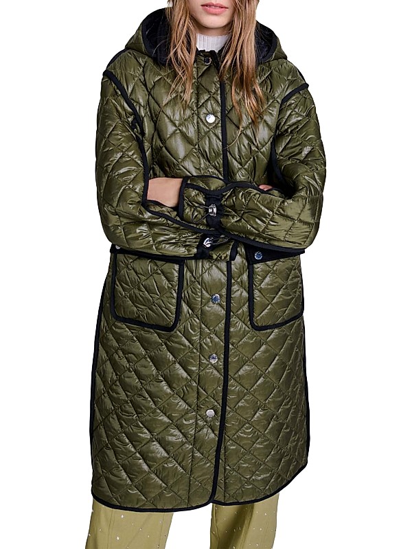 Shop Maje Contrast Quilted Puffer Jacket | Saks Fifth Avenue Shop Maje Contrast Quilted Puffer Jacket | Saks Fifth Avenue