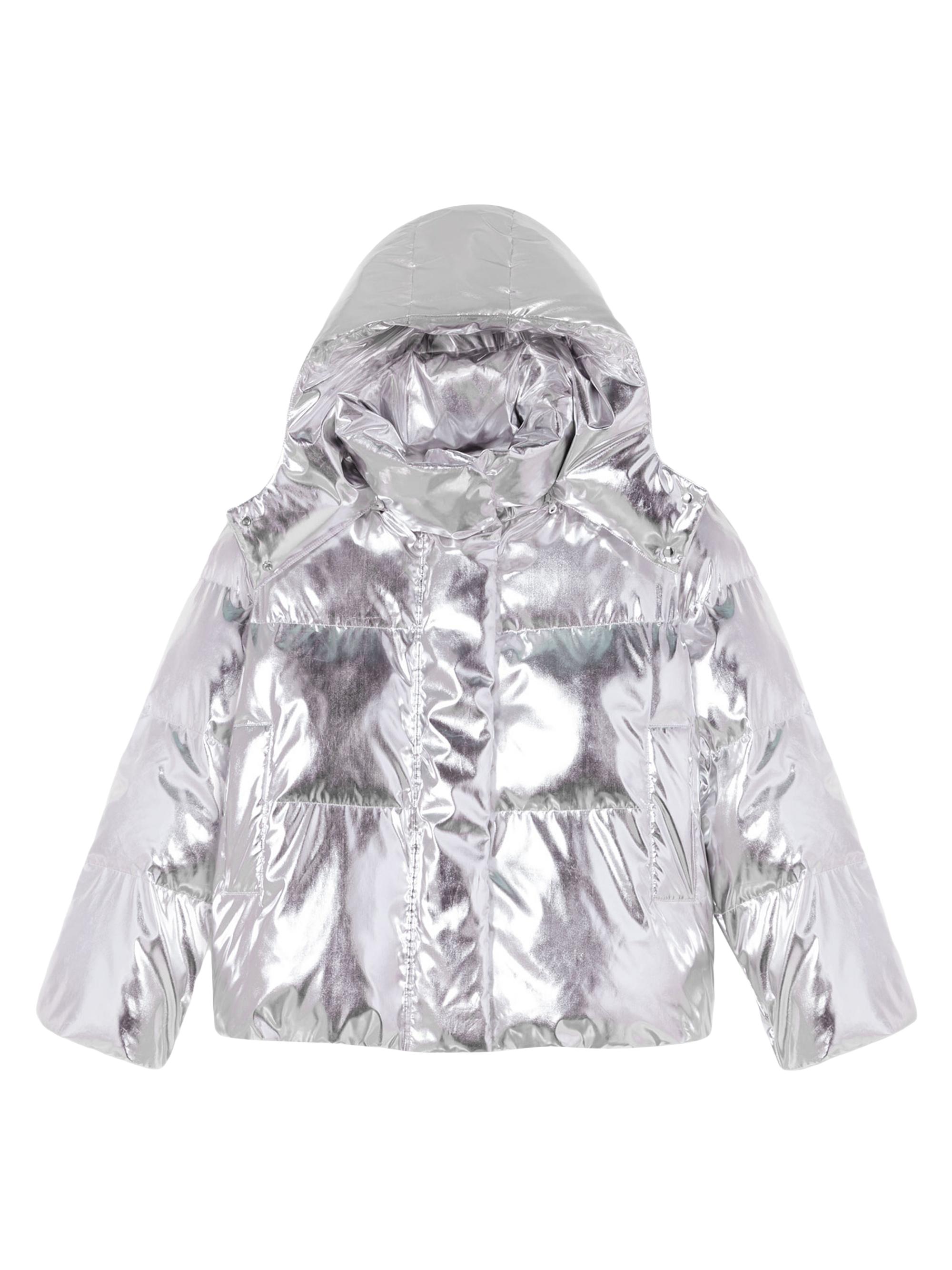 Maje Women's Silver Hooded Jacket - Silver