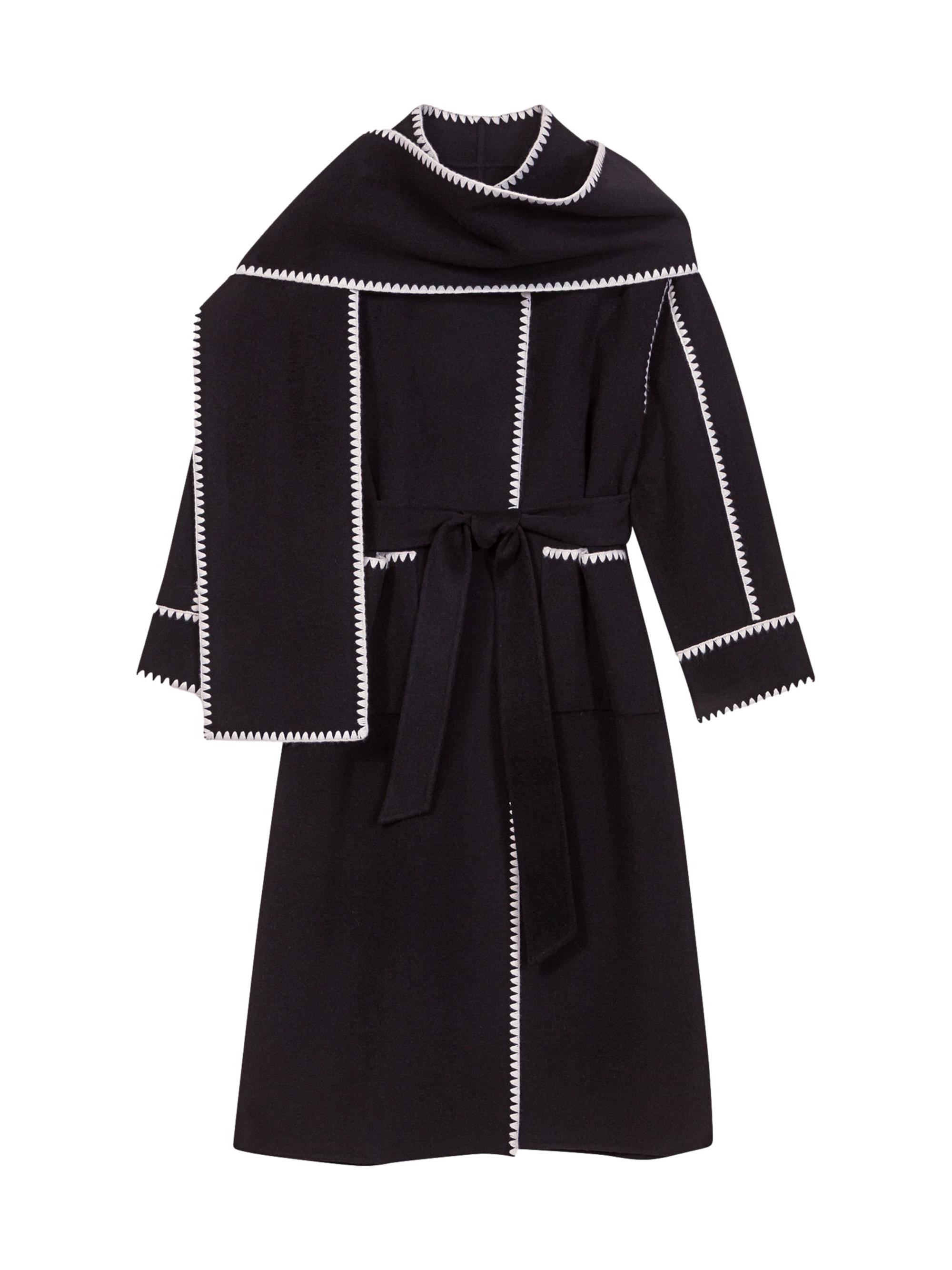 Maje Women's Two-Tone Double-Sided Coat - Black White