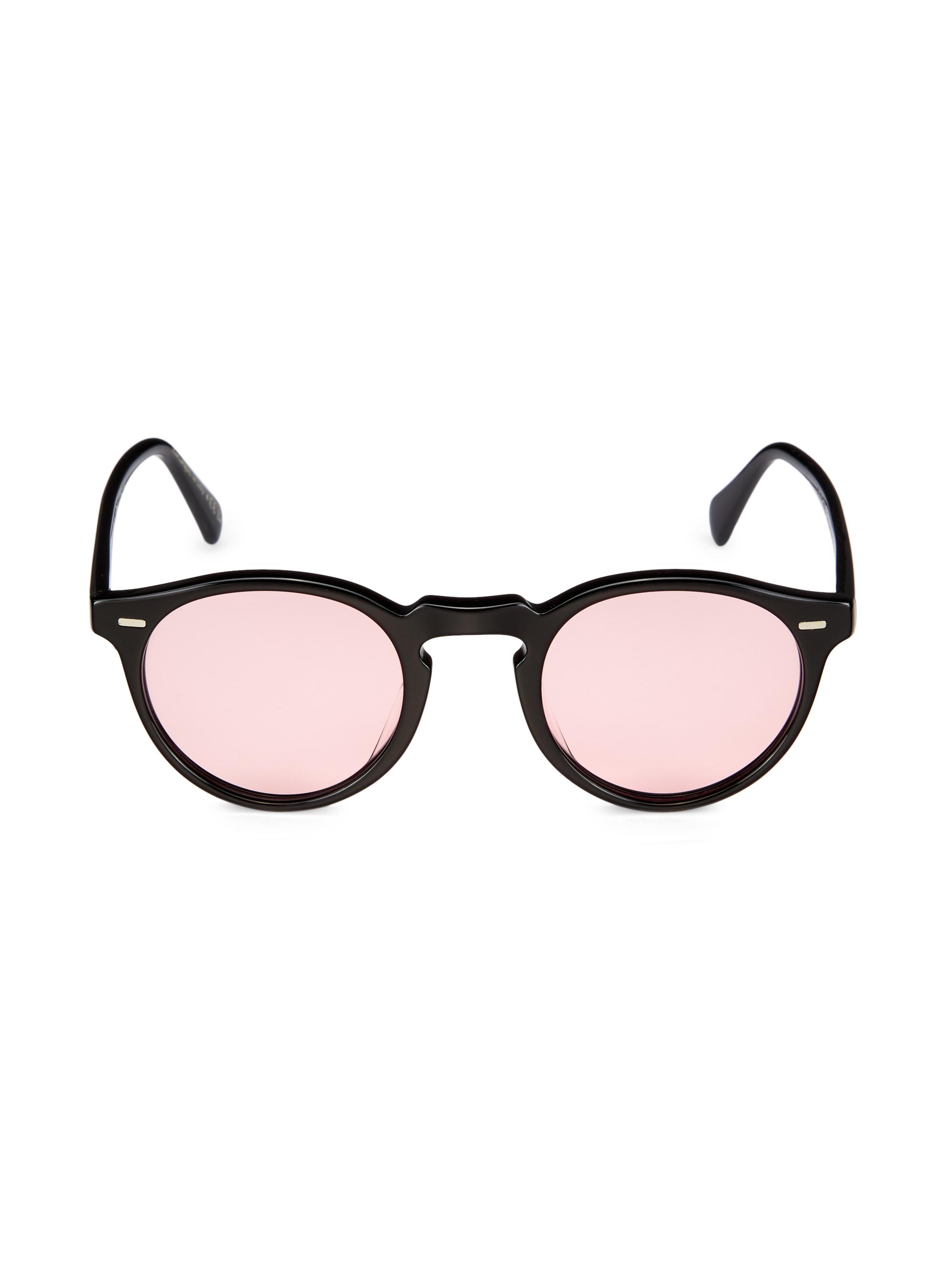 Oliver Peoples Women's 47MM Acetate Round Sunglasses - Black Pink