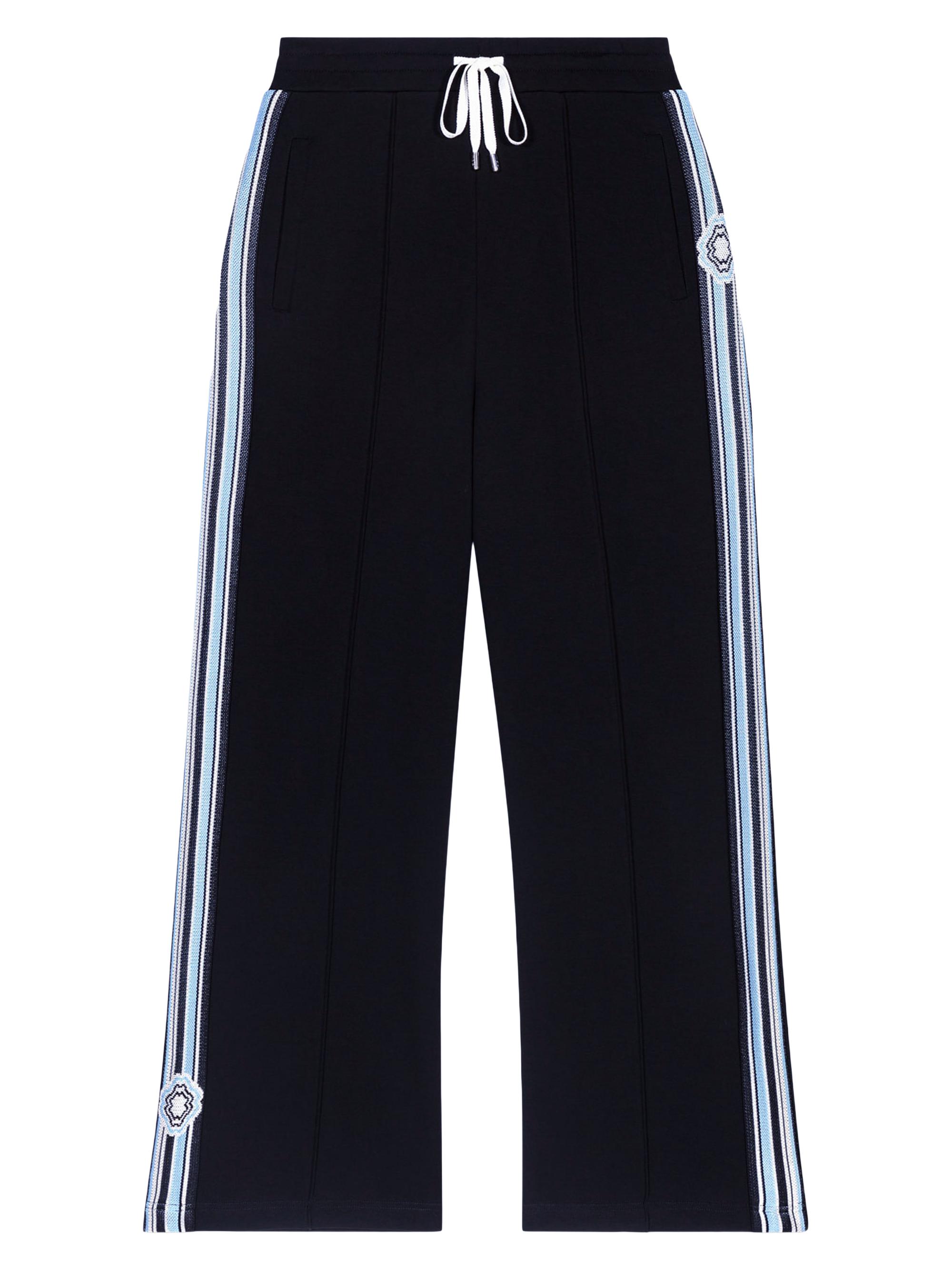 Maje Women's Wide-Leg Striped Jogging Bottoms - Black