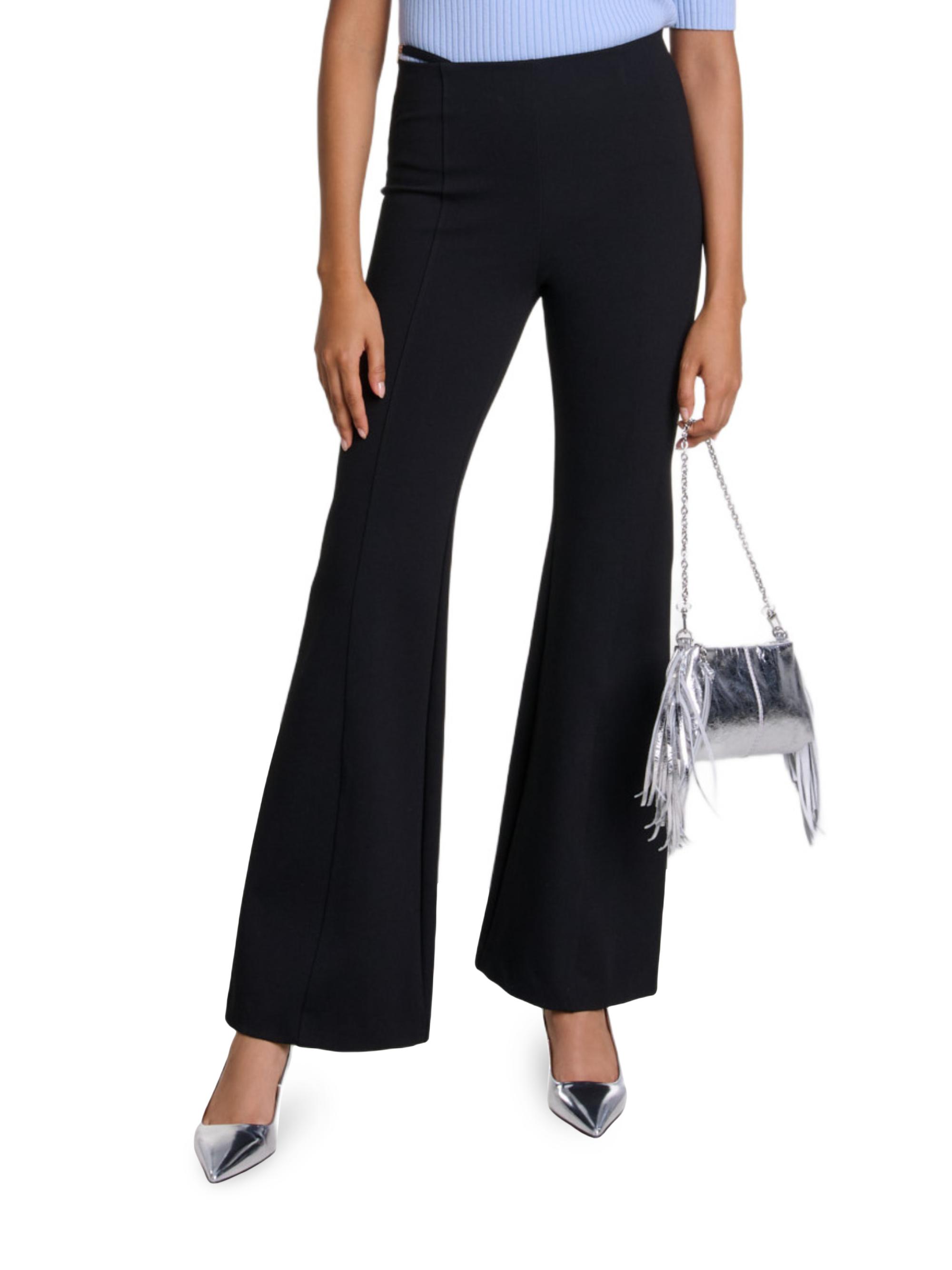 Maje Women's Trousers with Jewelry Details - Black