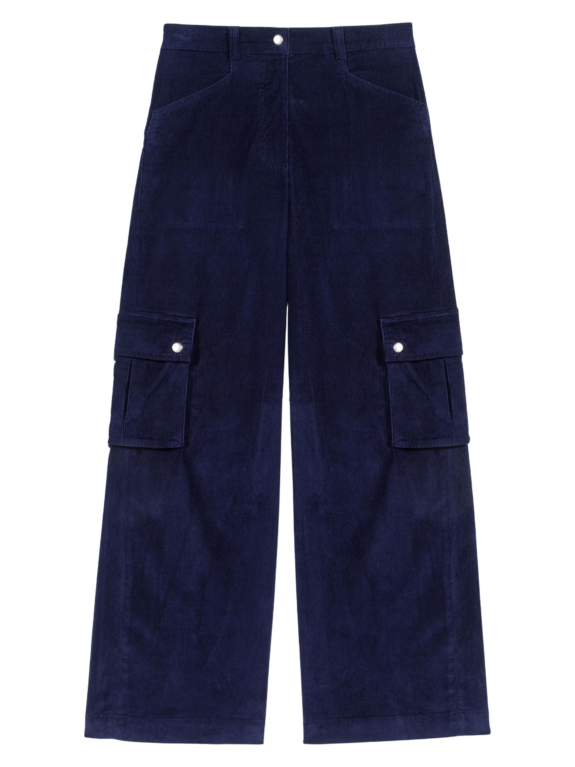 Maje Women's Velour Cargo Trousers - Navy