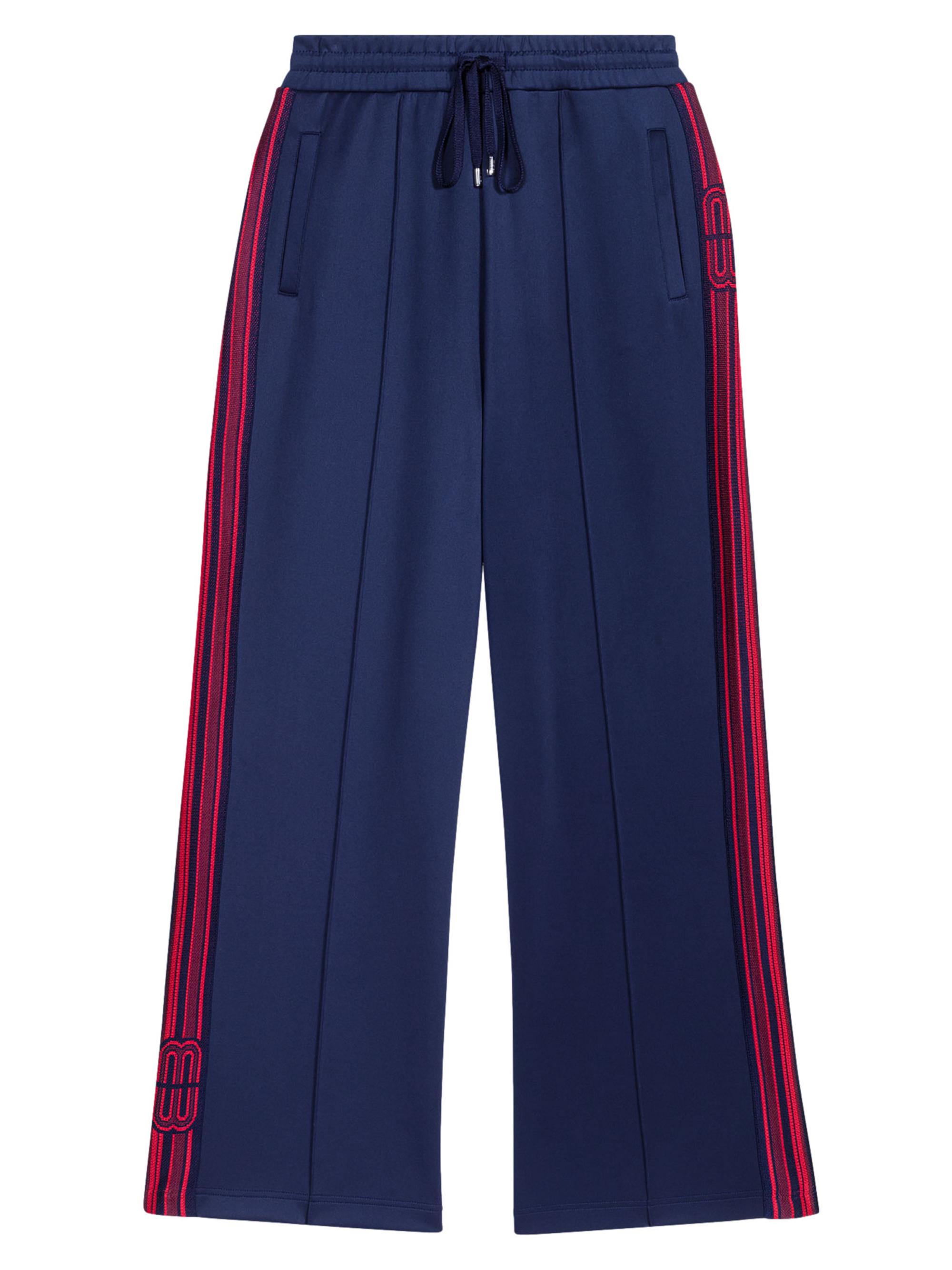 Maje Women's Striped Trousers - Navy Blue