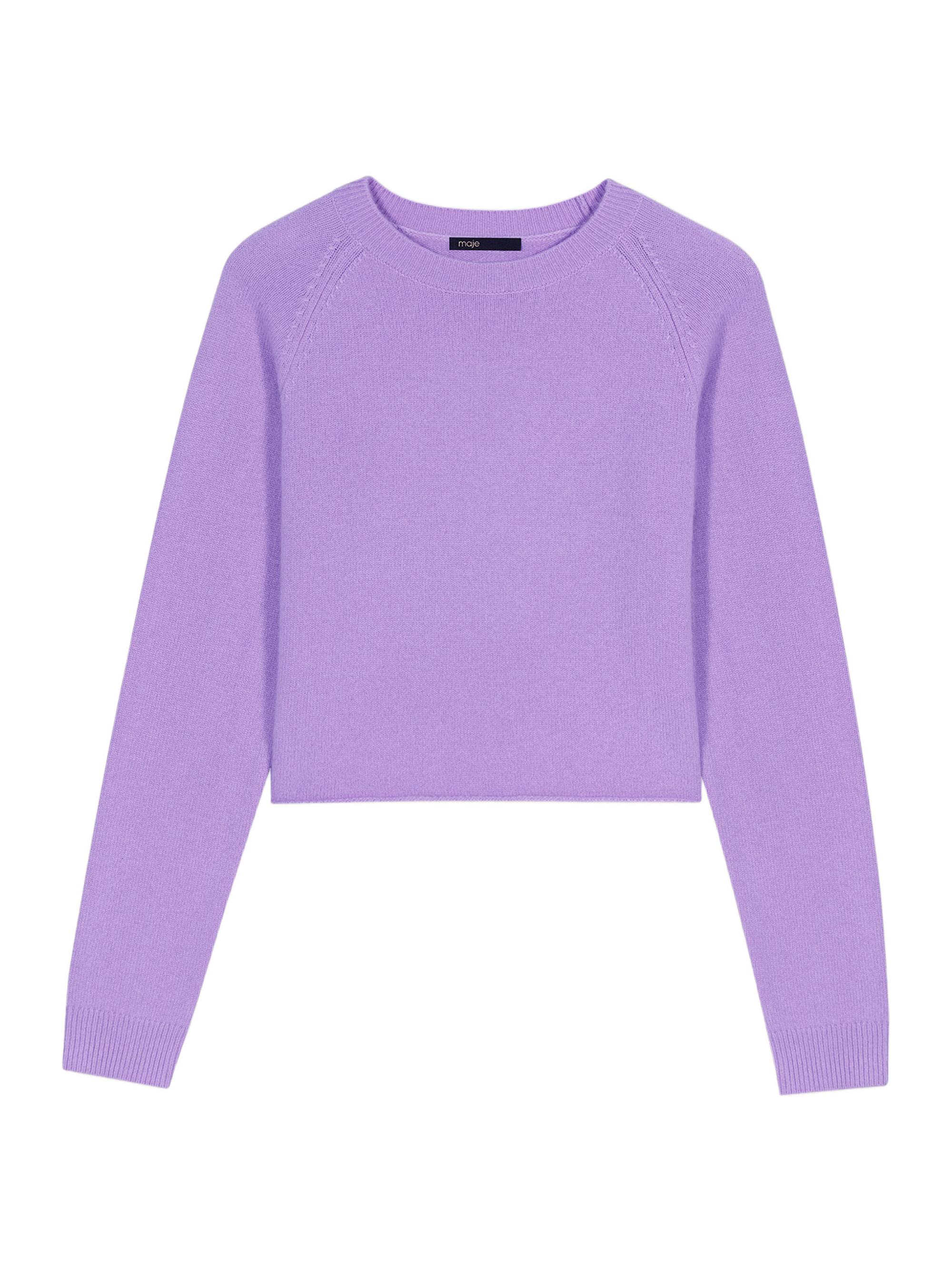 Maje Women's Short Cashmere Jumper - Parma Violet