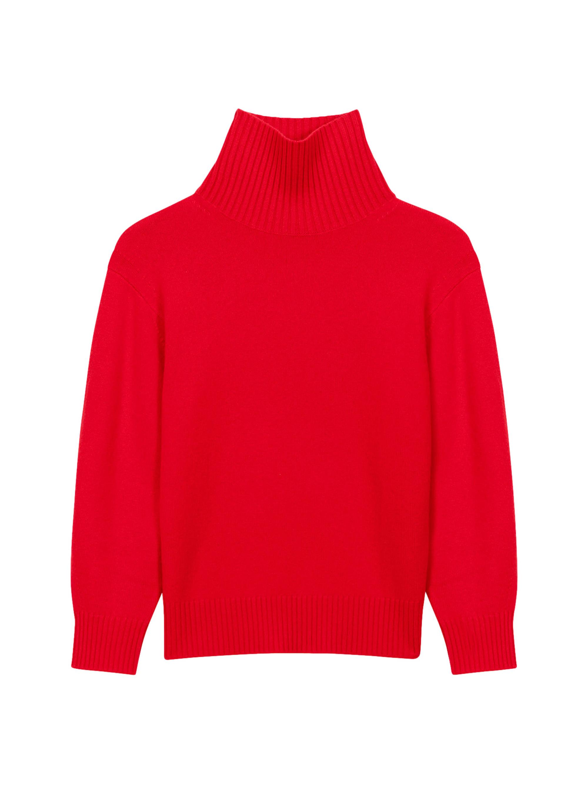 Maje Women's High-Neck Cashmere Jumper - Red