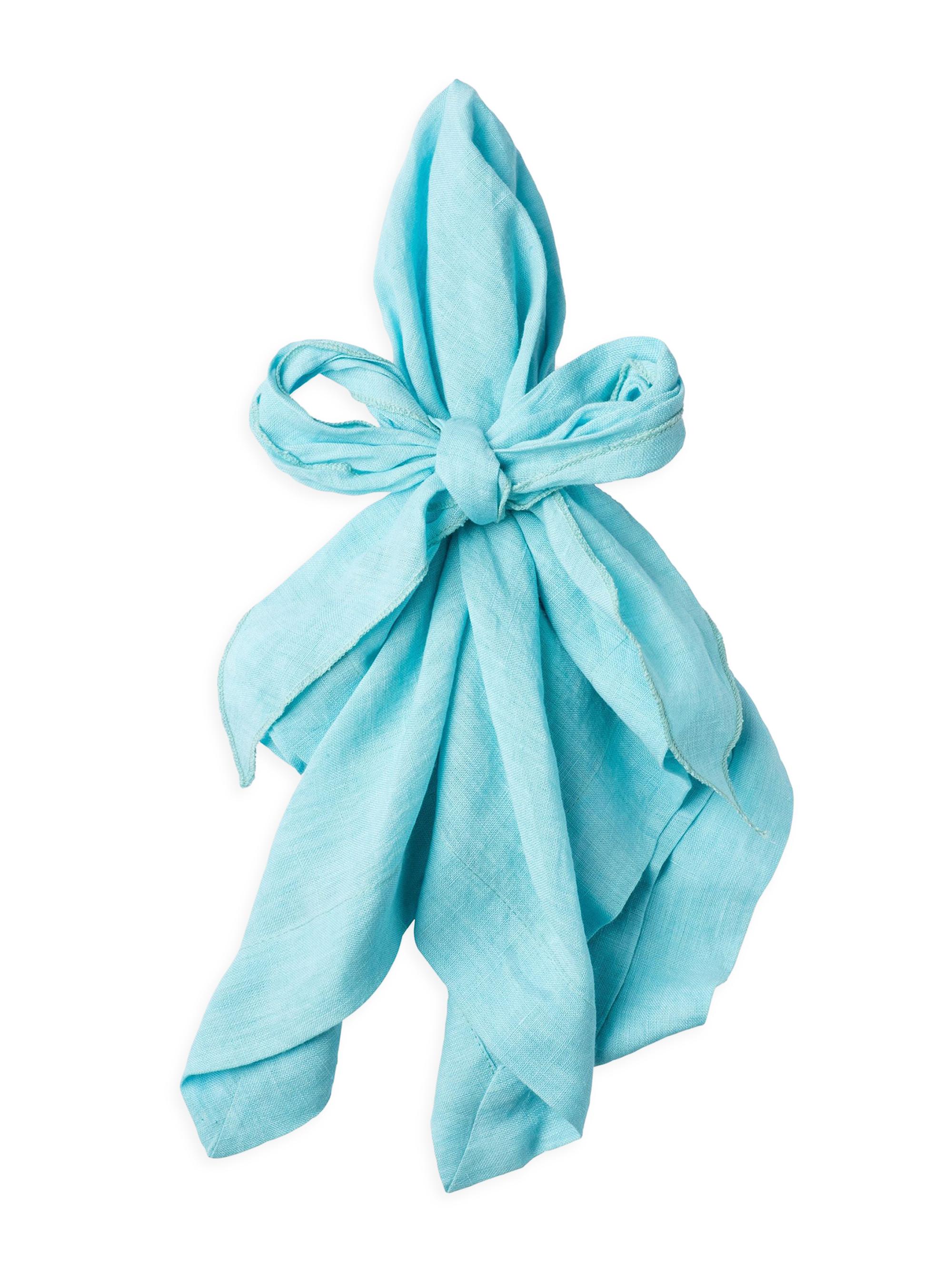 Joanna Buchanan Bow 2-Piece Linen Napkin Set - Aqua