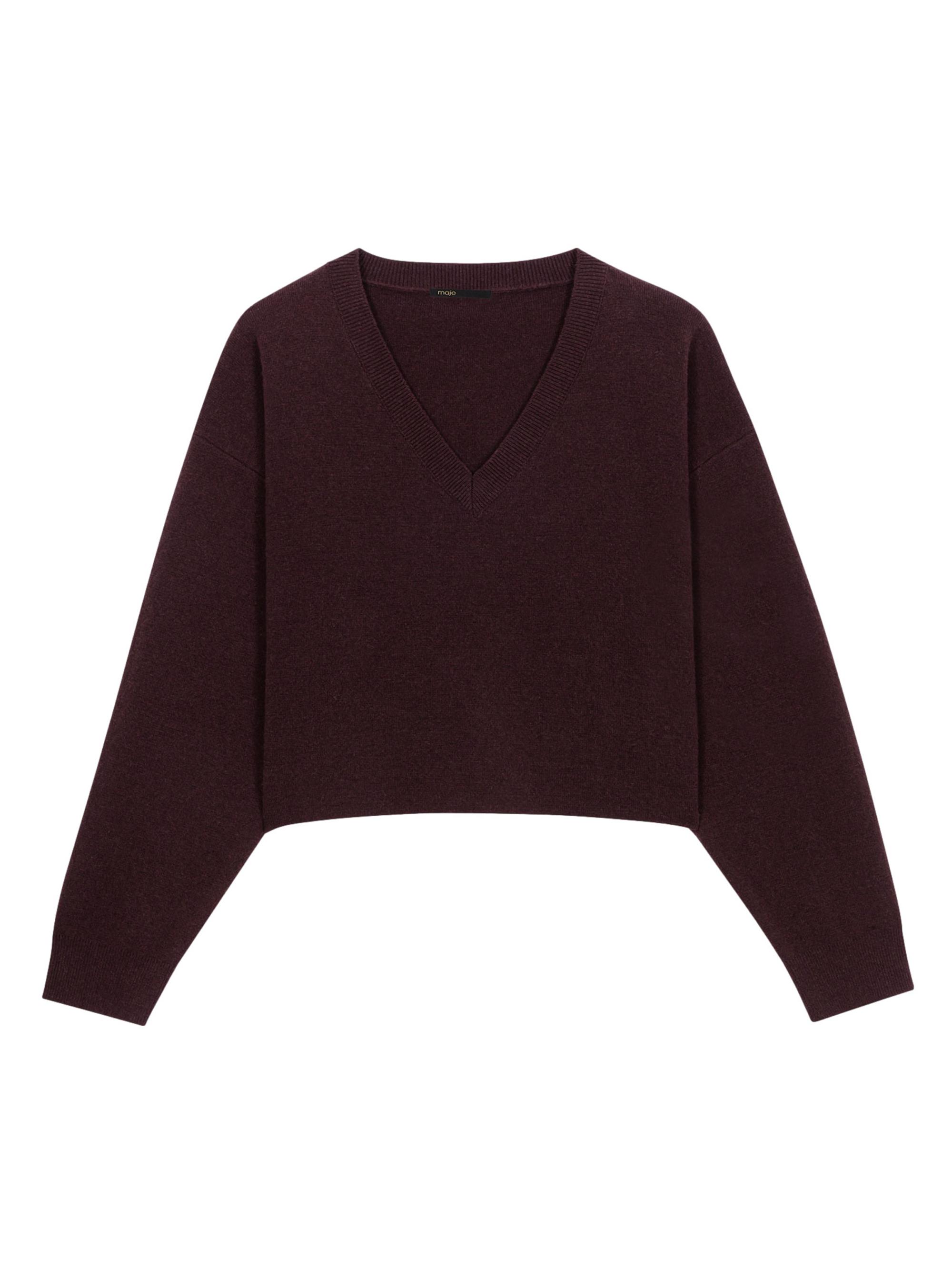 Maje Women's V-Neck Jumper - Brown