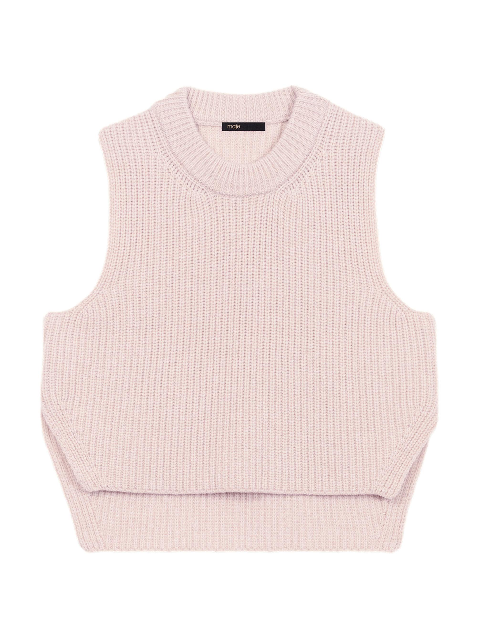 Maje Women's Sleeveless Wool Jumper - Beige
