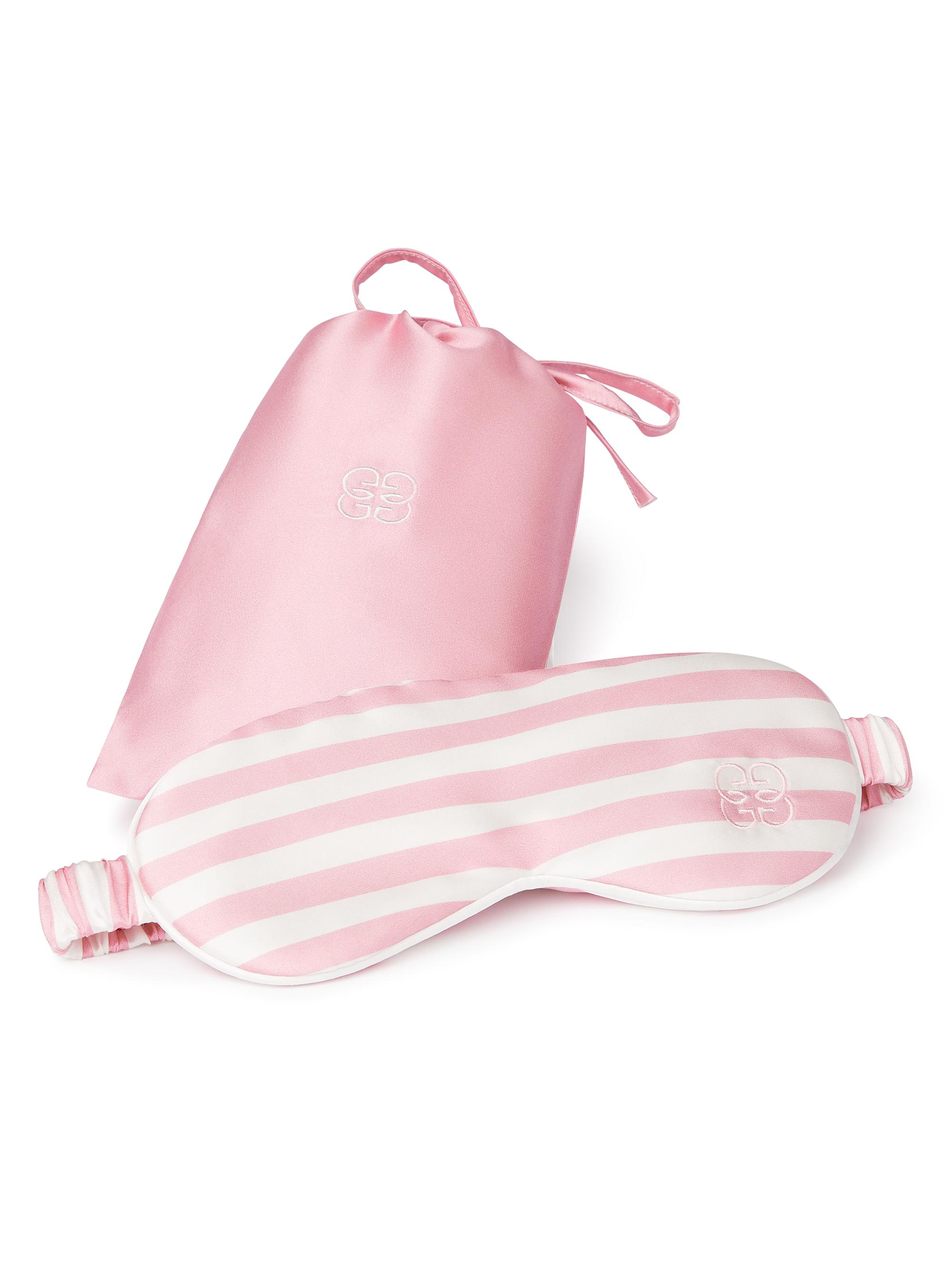 Gingerlily Silk Travel Eye Mask & Drawstring Pouch - Pink