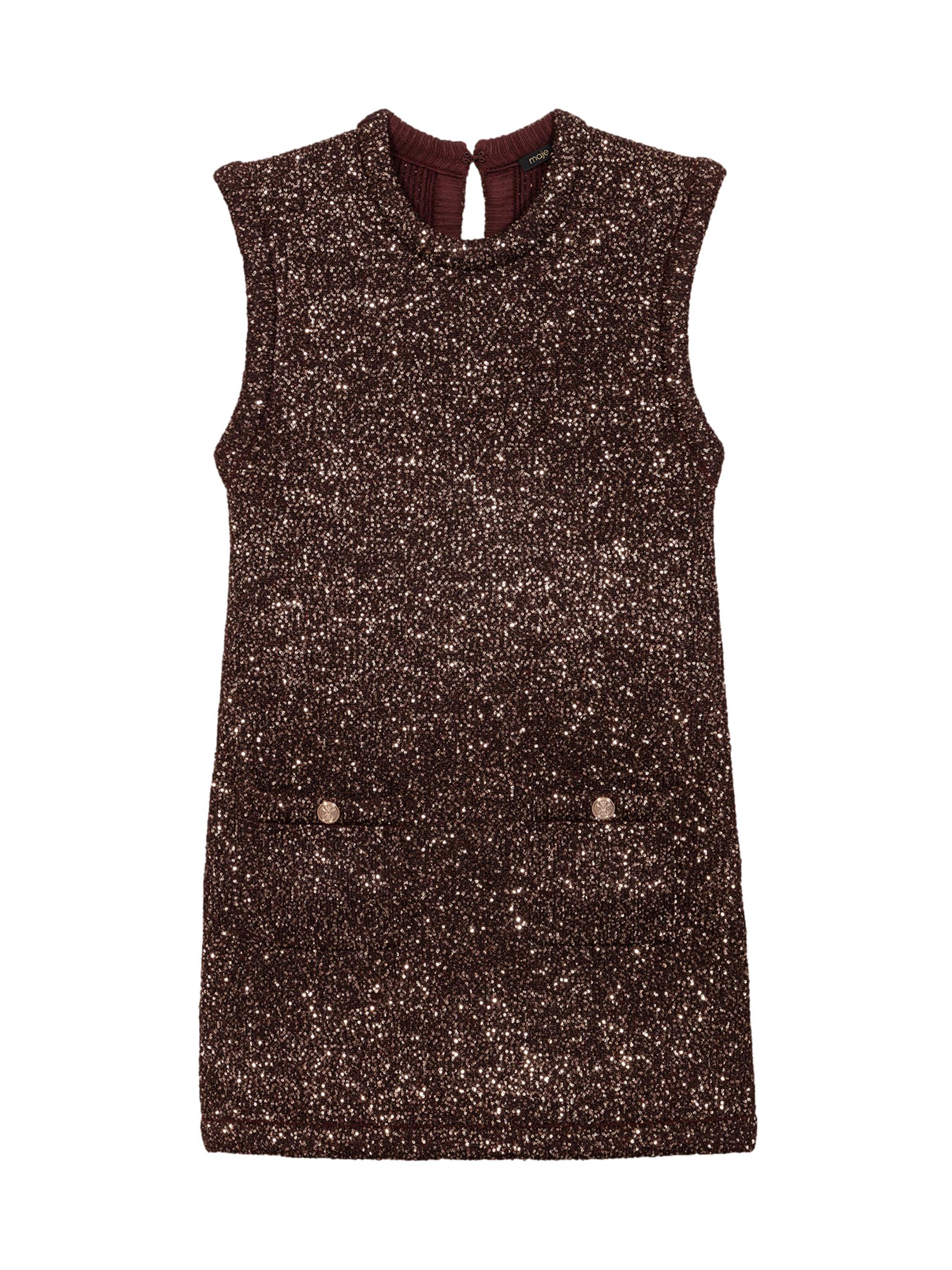 Maje Women's Short Sequin Dress - Brown