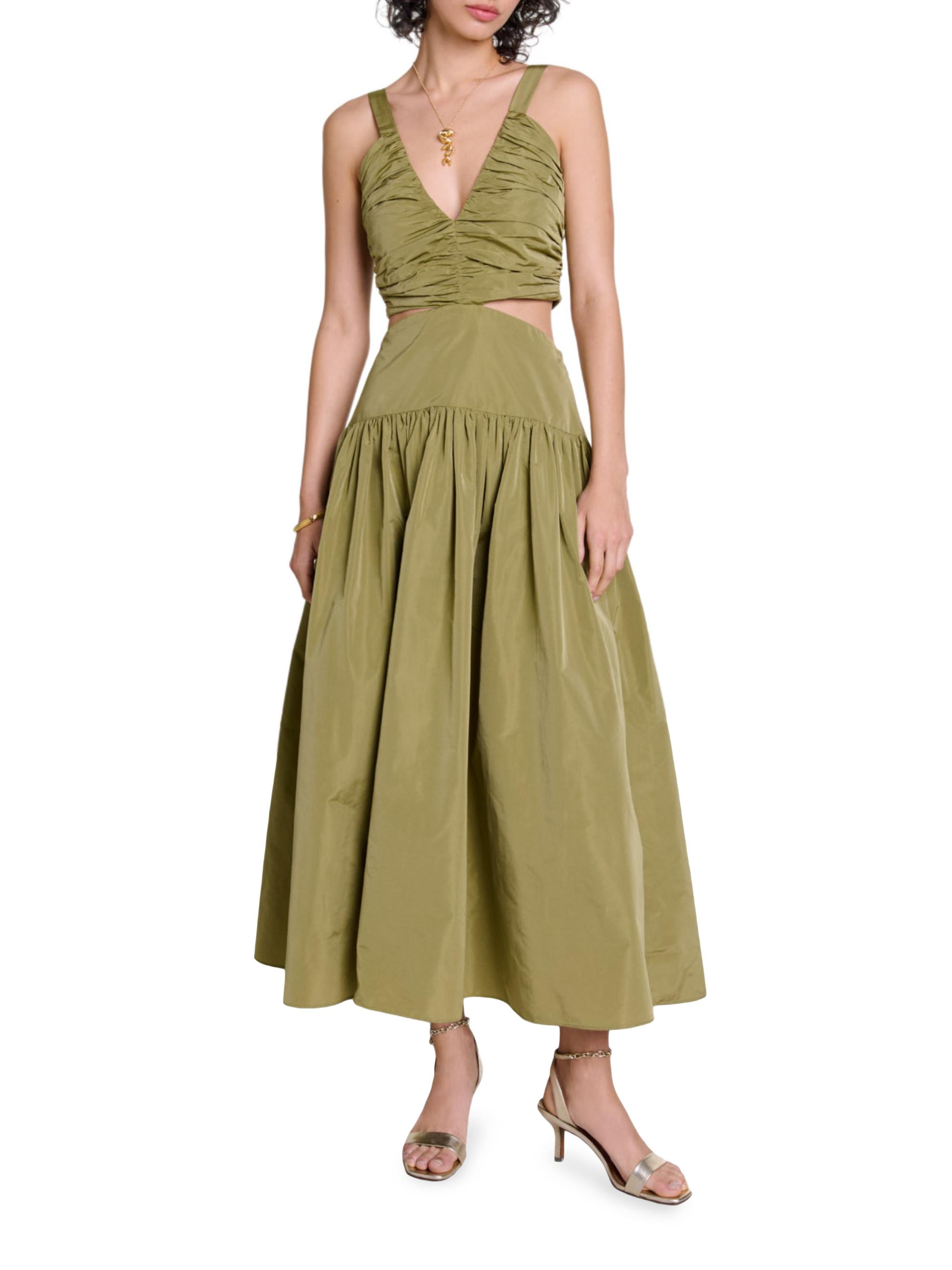 Maje Cutaway Taffeta Dress | Saks Fifth Avenue