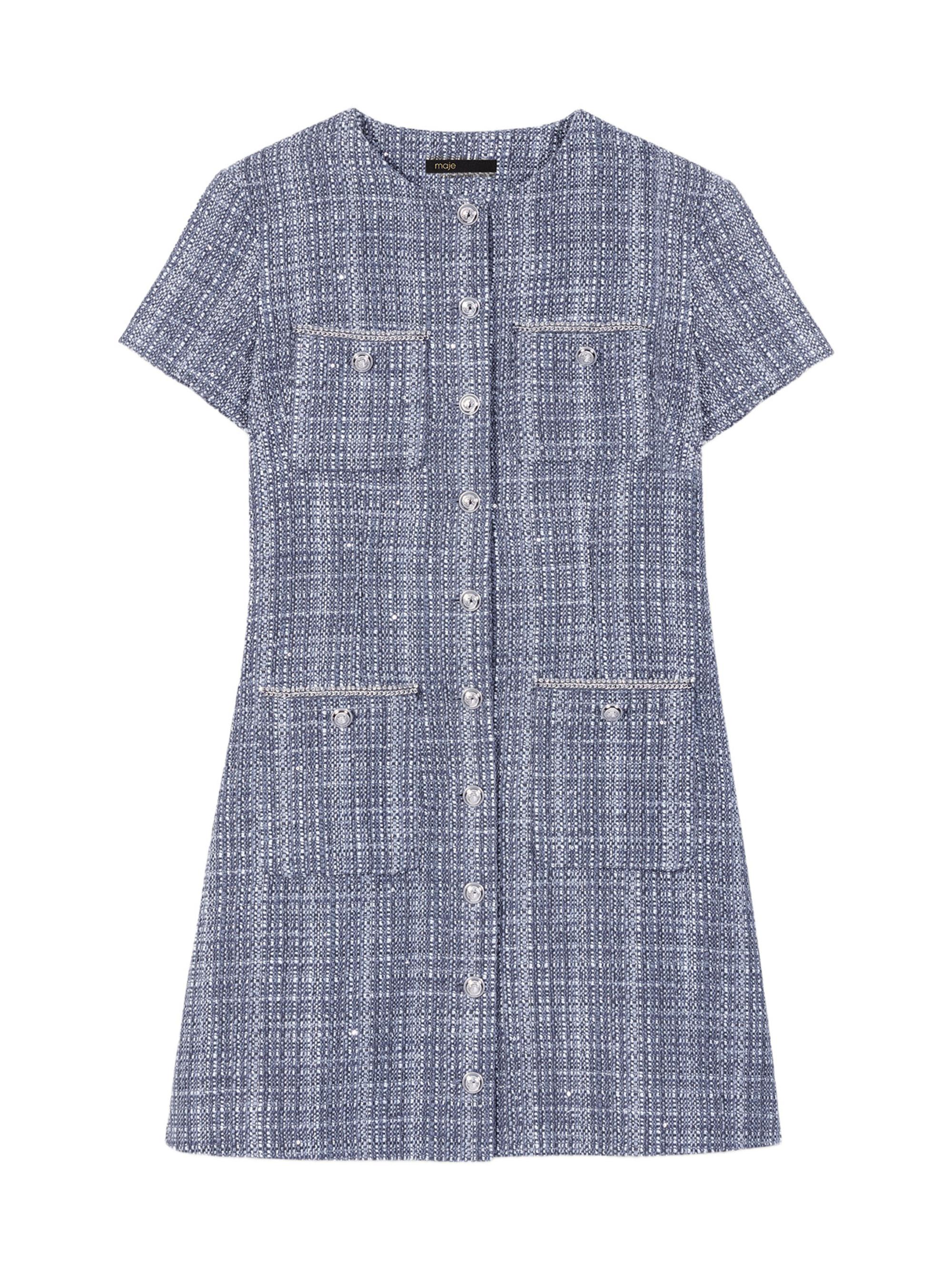 Maje Women's Tweed Dress - Grey