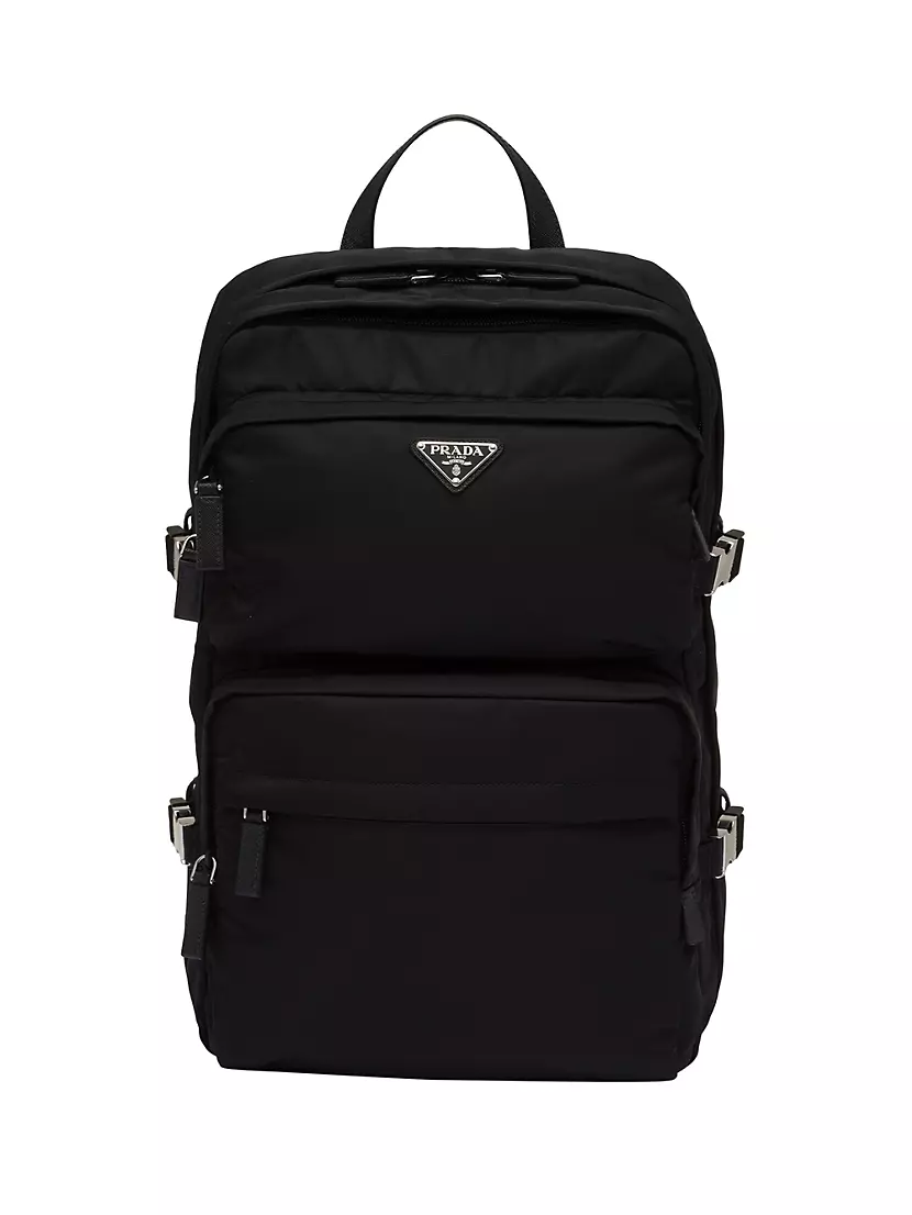 Shop Prada Re-Nylon And Saffiano Leather Backpack