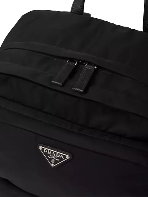 Prada Men's Re-Nylon and Saffiano Leather Backpack - Black