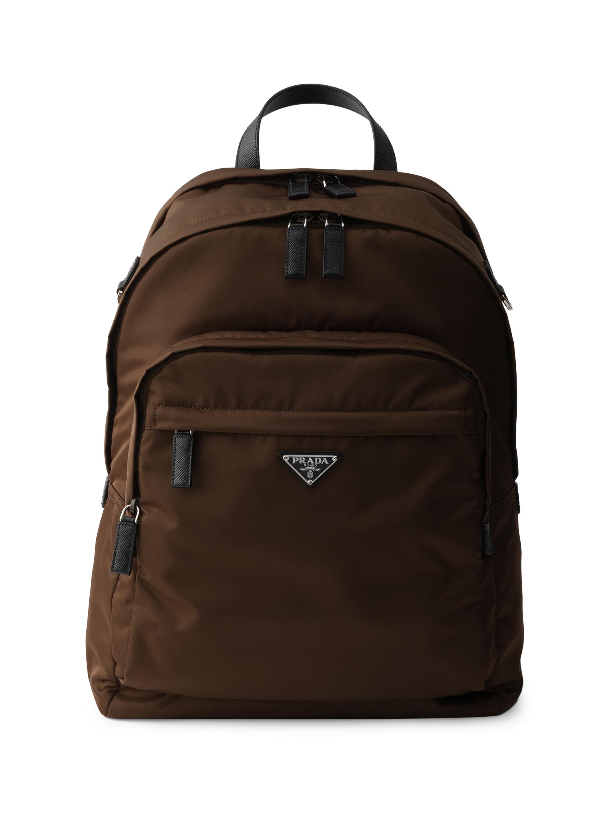 Prada Men's Re-Nylon and Saffiano Leather Backpack - Black