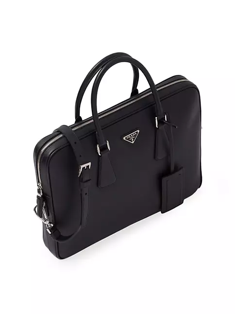 Prada - Monochrome Saffiano Leather Calfskin Sides Bag Nero