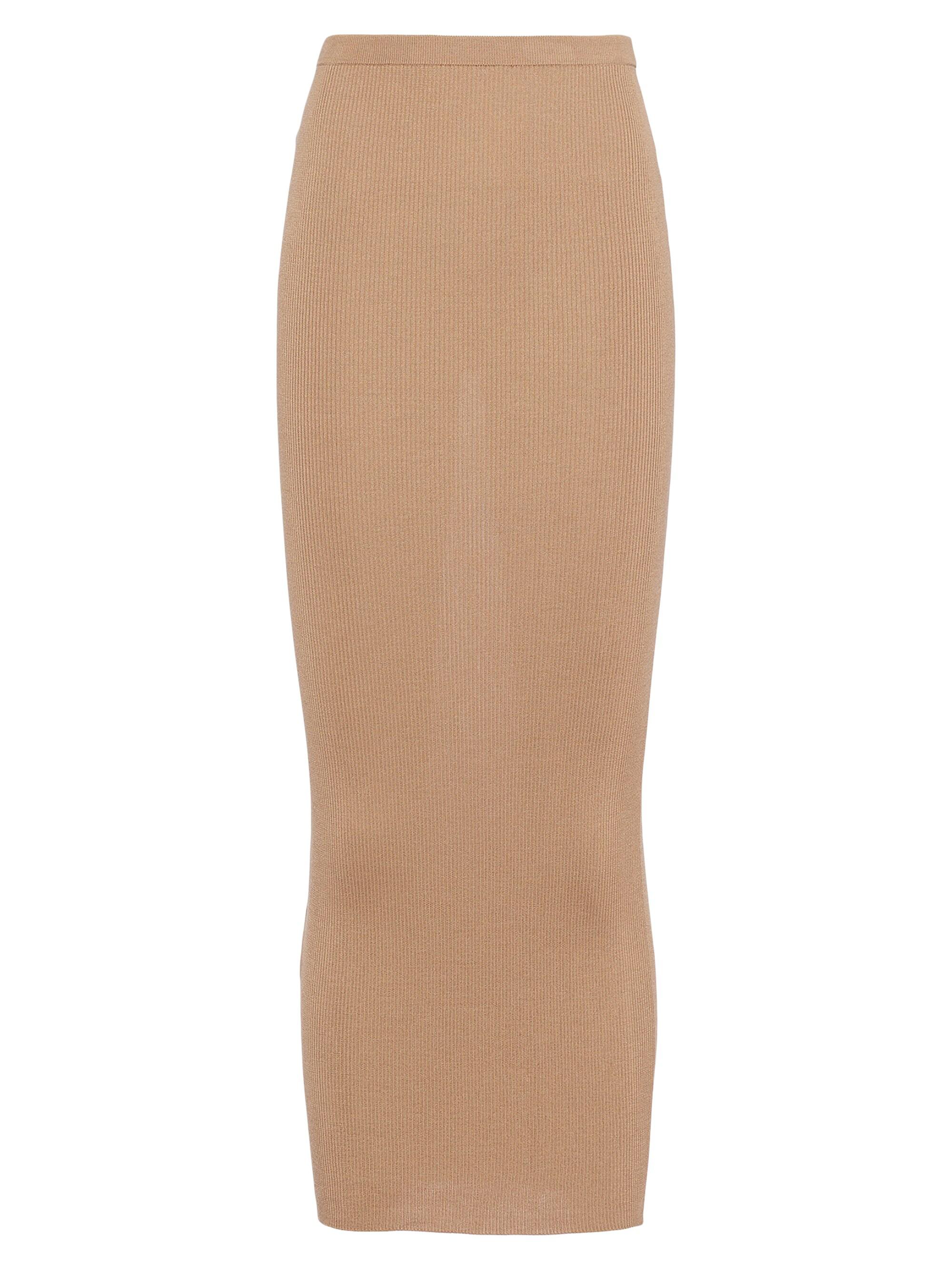 Prada Women's Long Silk Knit Skirt - Brown