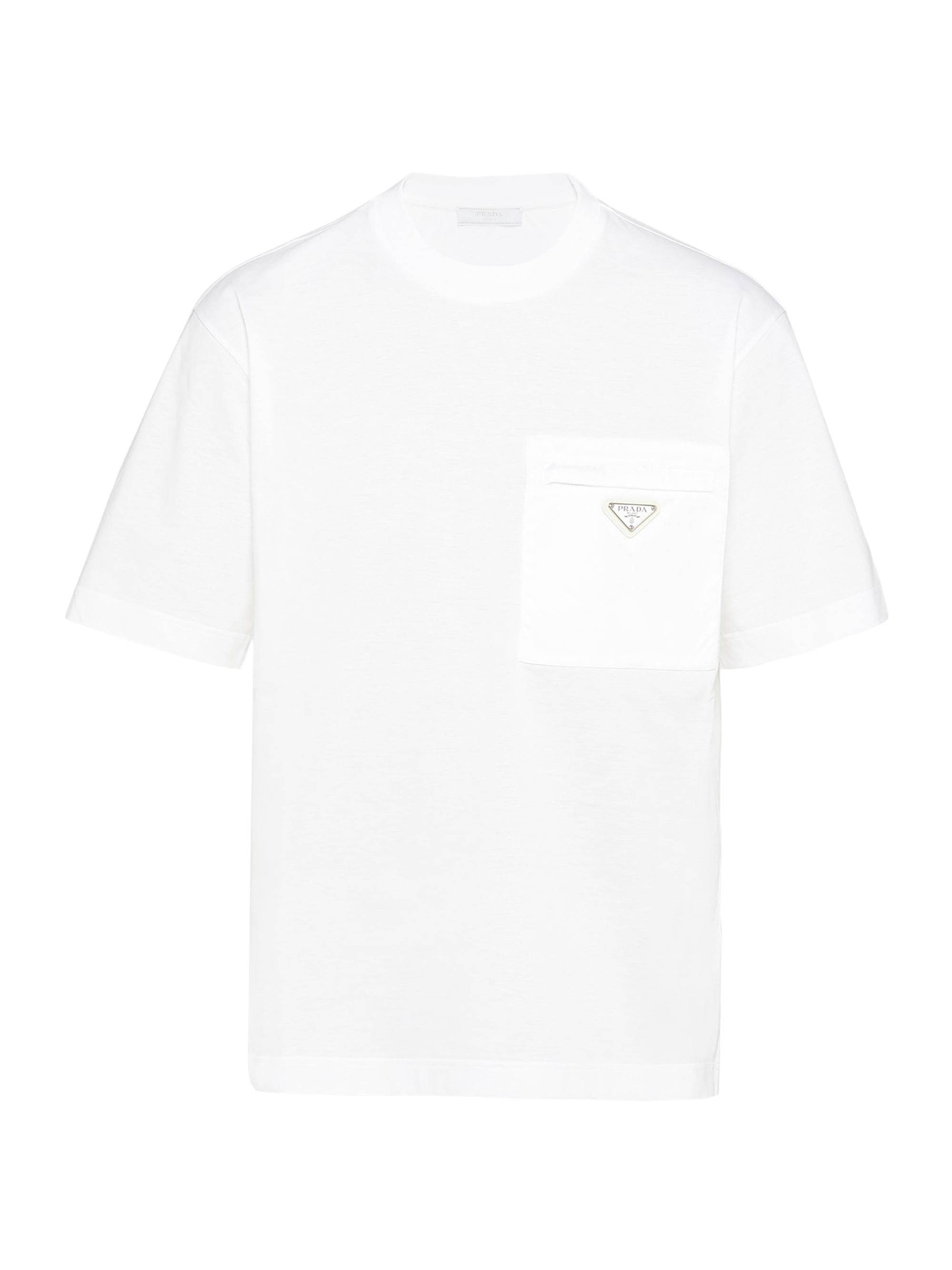 Prada Men's Re-Nylon and Jersey T-Shirt - White