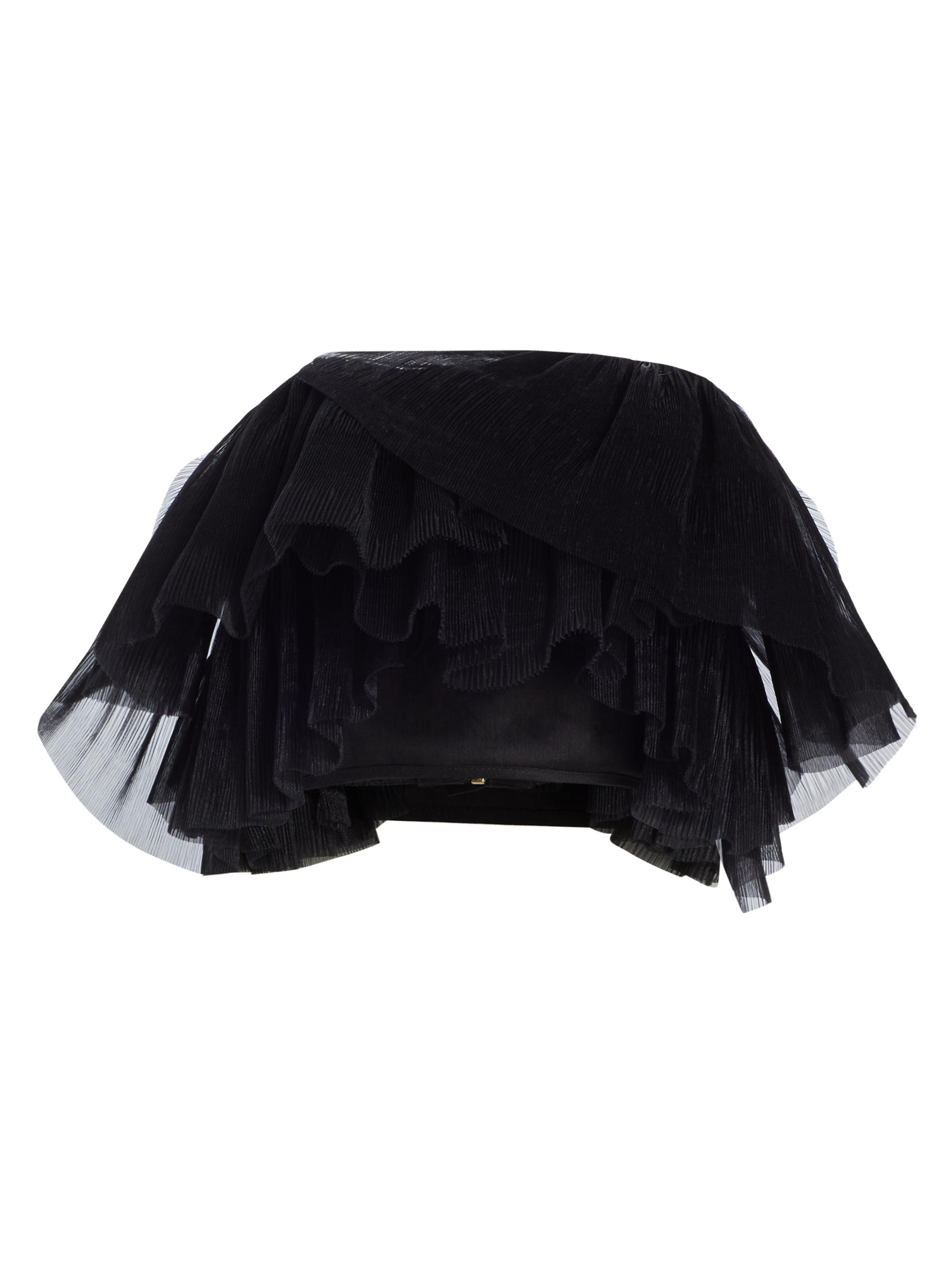 Aje Women's Elsie Tulle Pleated Bustier Top - Black