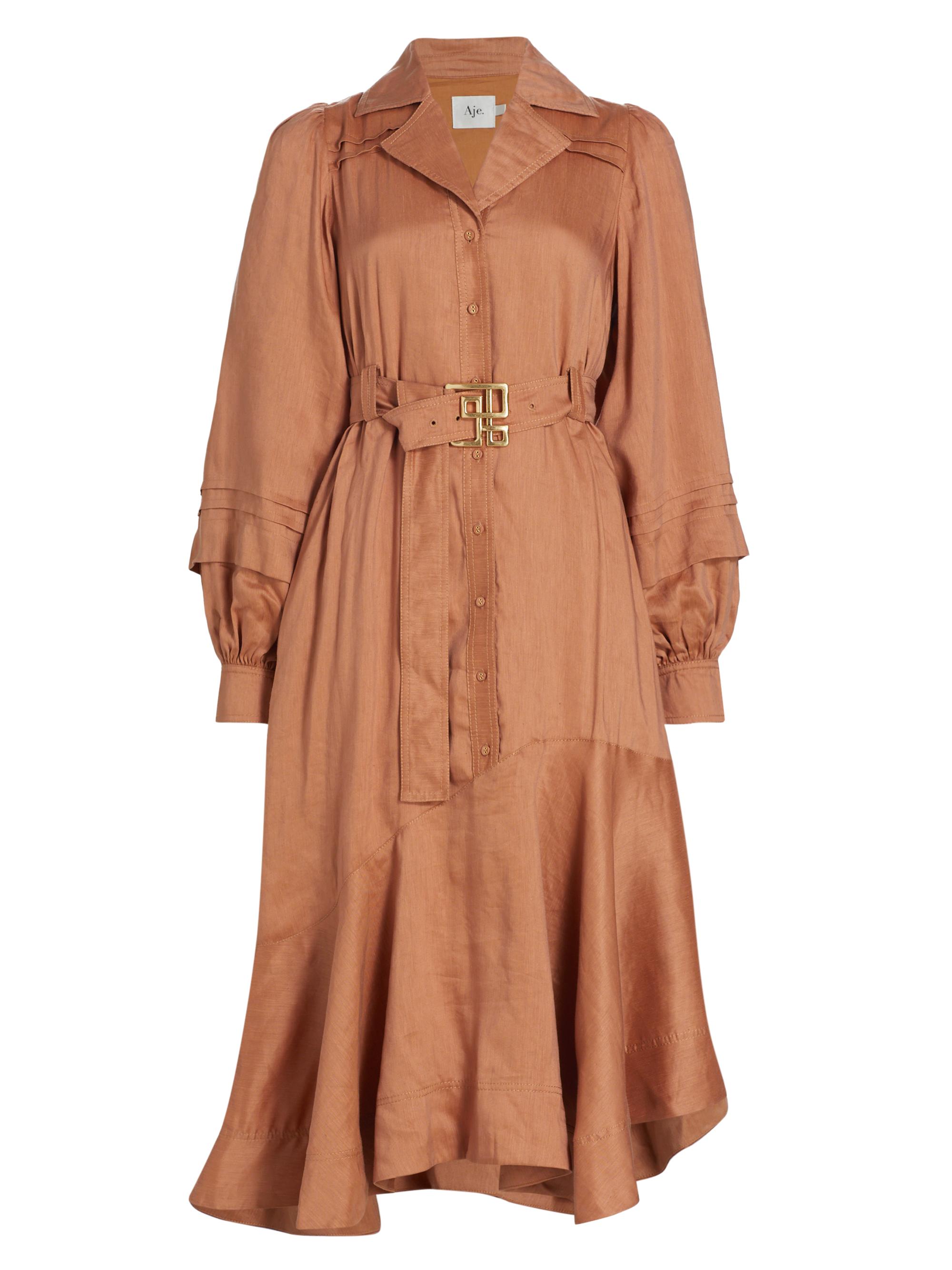 Aje Women's Caroline Belted Midi-Dress - Tawny Brown