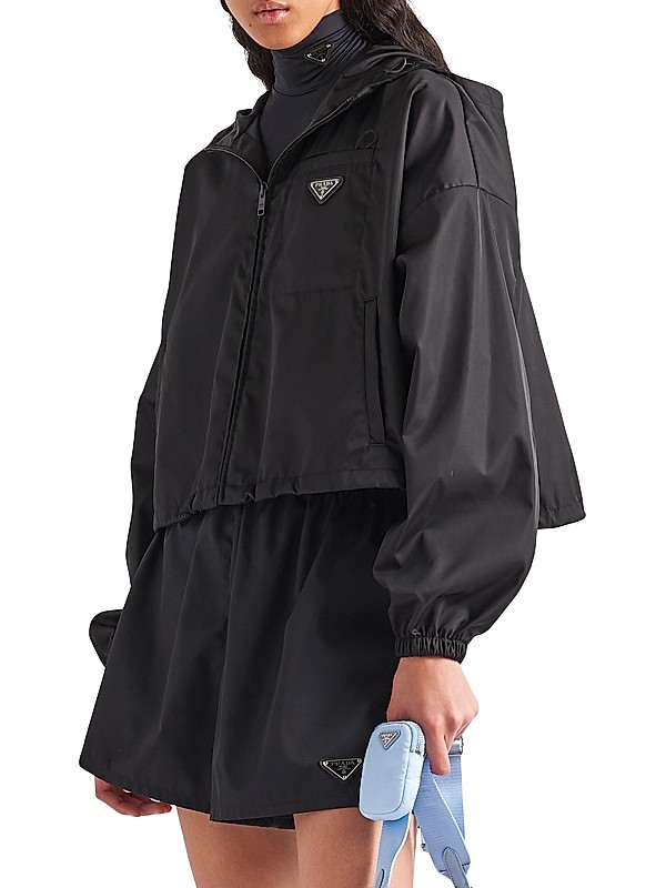 Shop Prada Re-Nylon Cropped Jacket | Saks Fifth Avenue Shop Prada Re-Nylon Cropped Jacket | Saks Fifth Avenue