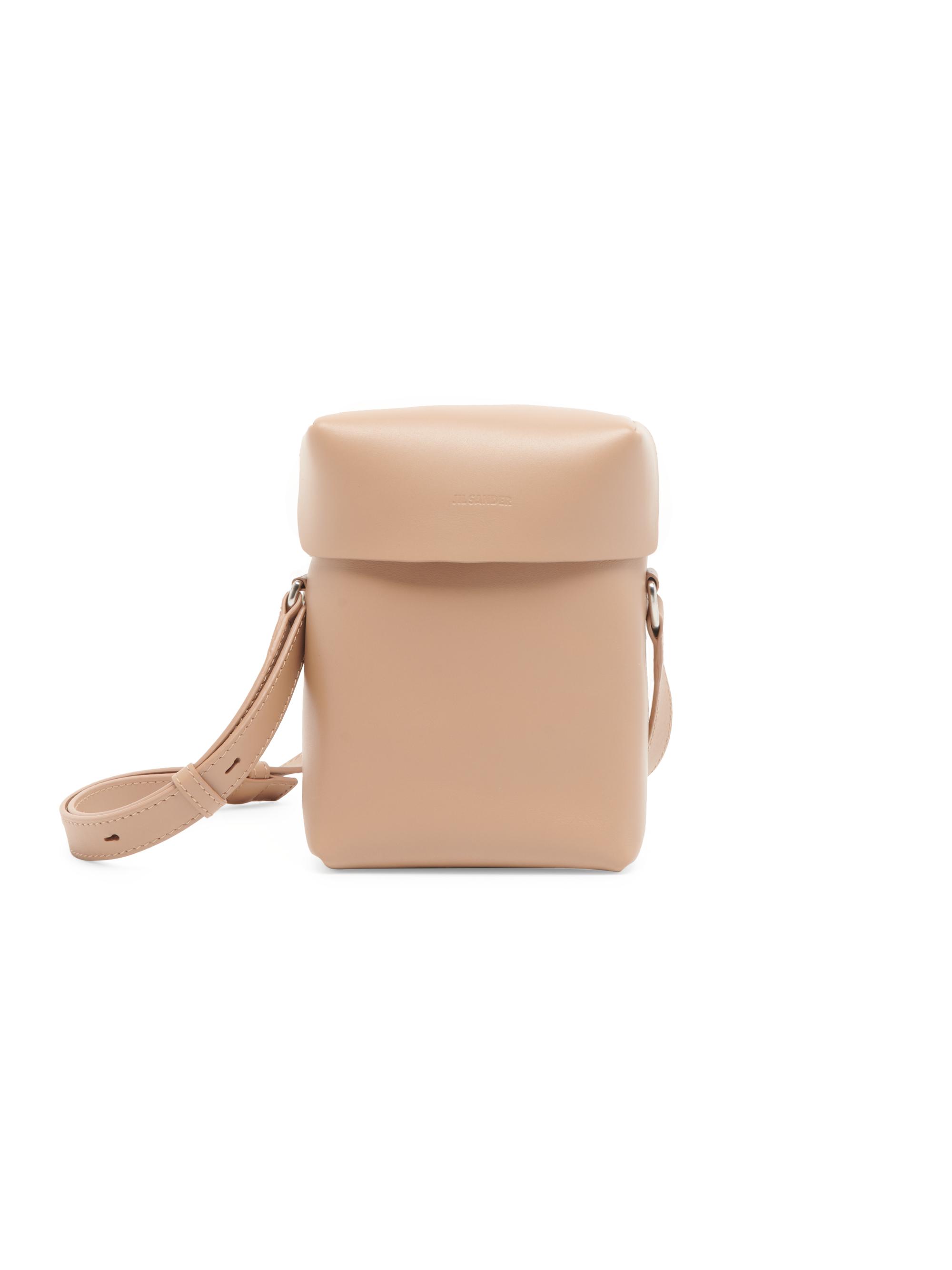 Jil Sander Men's Lid  Leather Crossbody Bag - Clay
