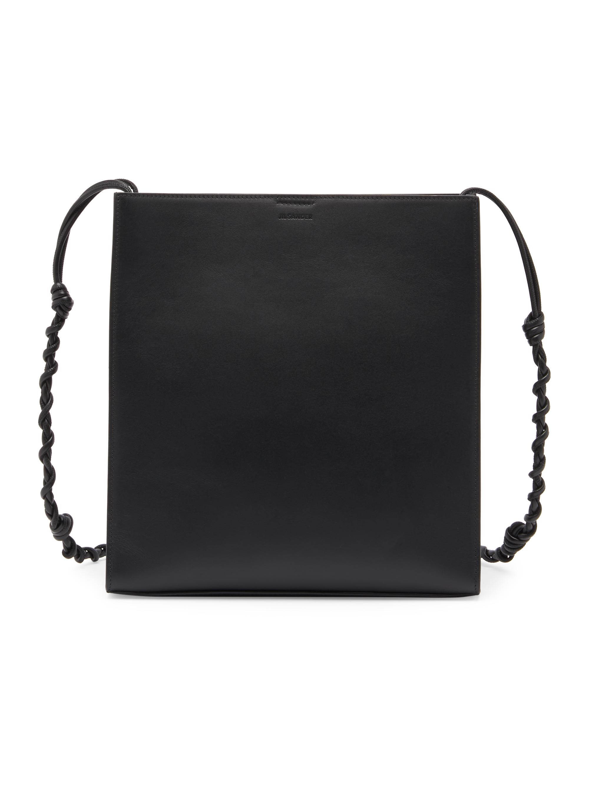 Jil Sander Men's Tangle  Leather Crossbody Bag - Black