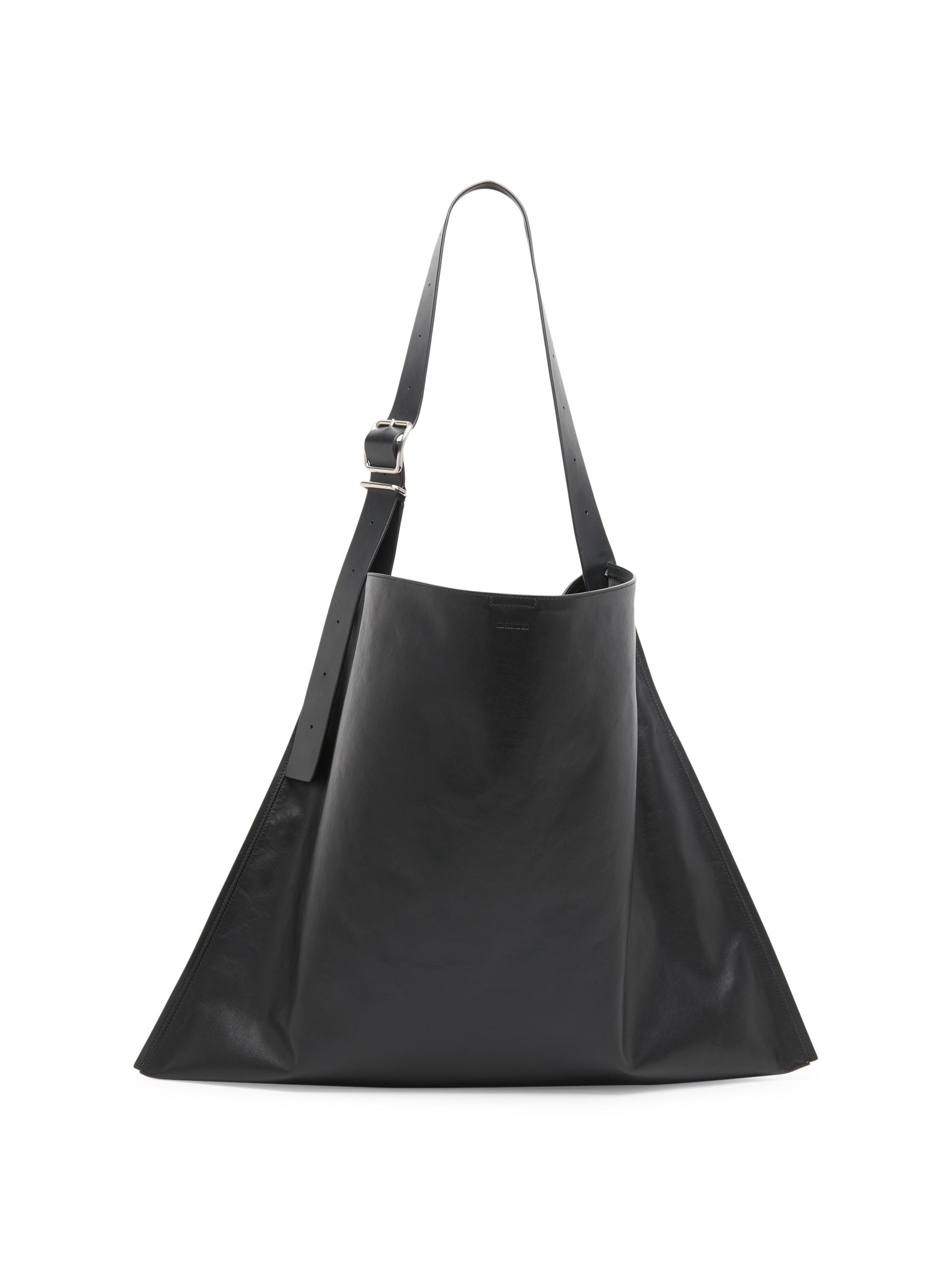 Jil Sander Men's Belt Leather Hobo Bag - Black