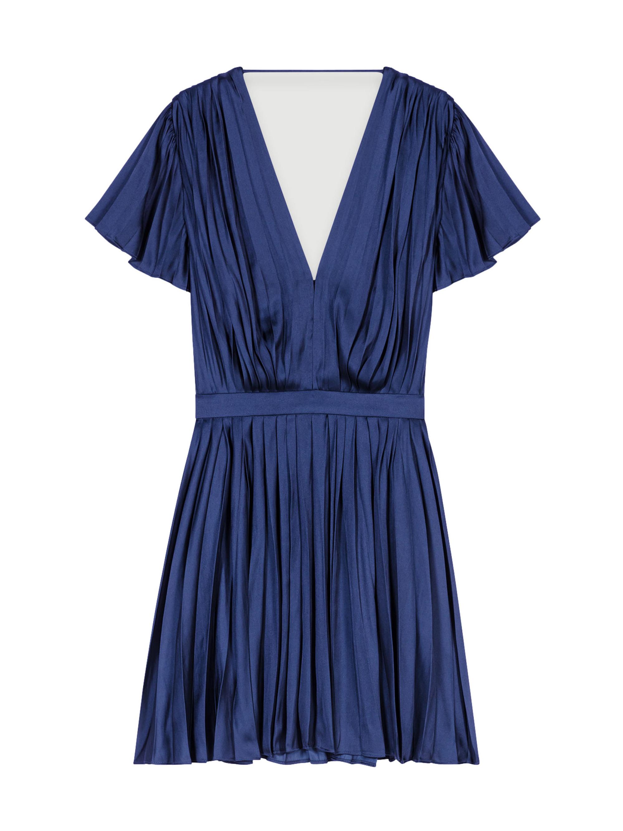 Maje Women's Short Pleated Dress - Navy