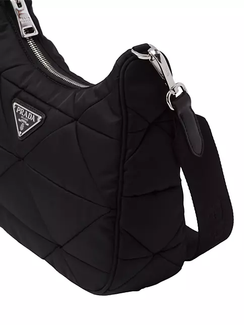 Prada Prada Logo Plaque Padded Tote Bag In Black Nylon on SALE