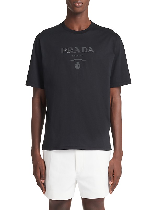 Shop Prada Cotton T-Shirt | Saks Fifth Avenue Shop Prada Cotton T-Shirt | Saks Fifth Avenue