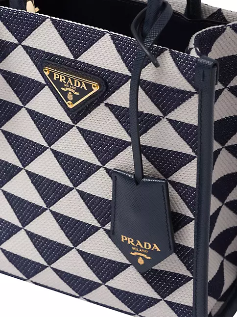 Prada Prada Symbole Mini Embroidered Fabric Top Handle Tote Bag (Mini Bags)