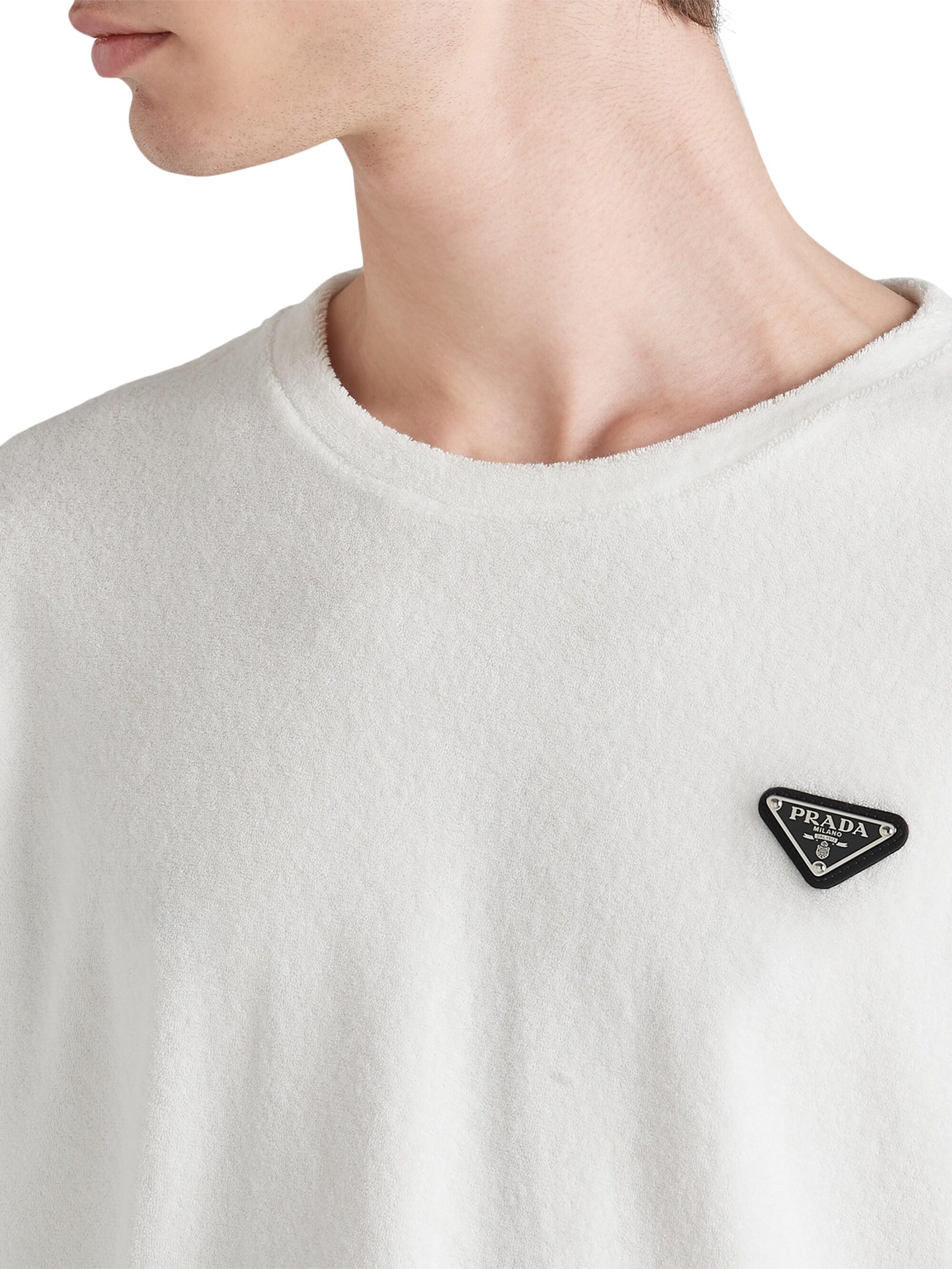 Prada ヴィンテージロゴ Tシャツ ホワイト Prada Terry T-Shirt | Saks Fifth Avenue