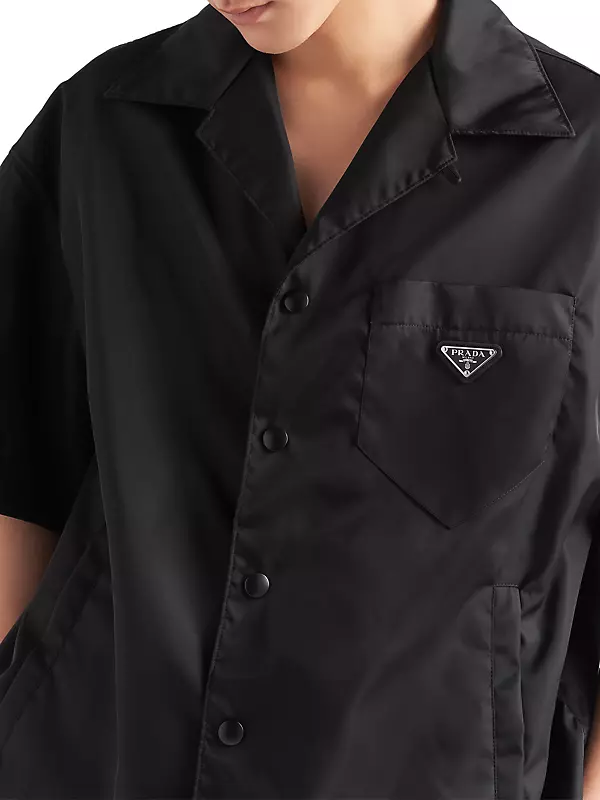 Prada Re-Nylon Logo Button-Up Shirt