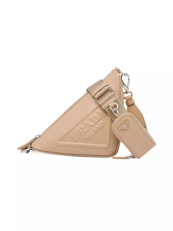 Prada Leather Prada Triangle Cross-Body Bag